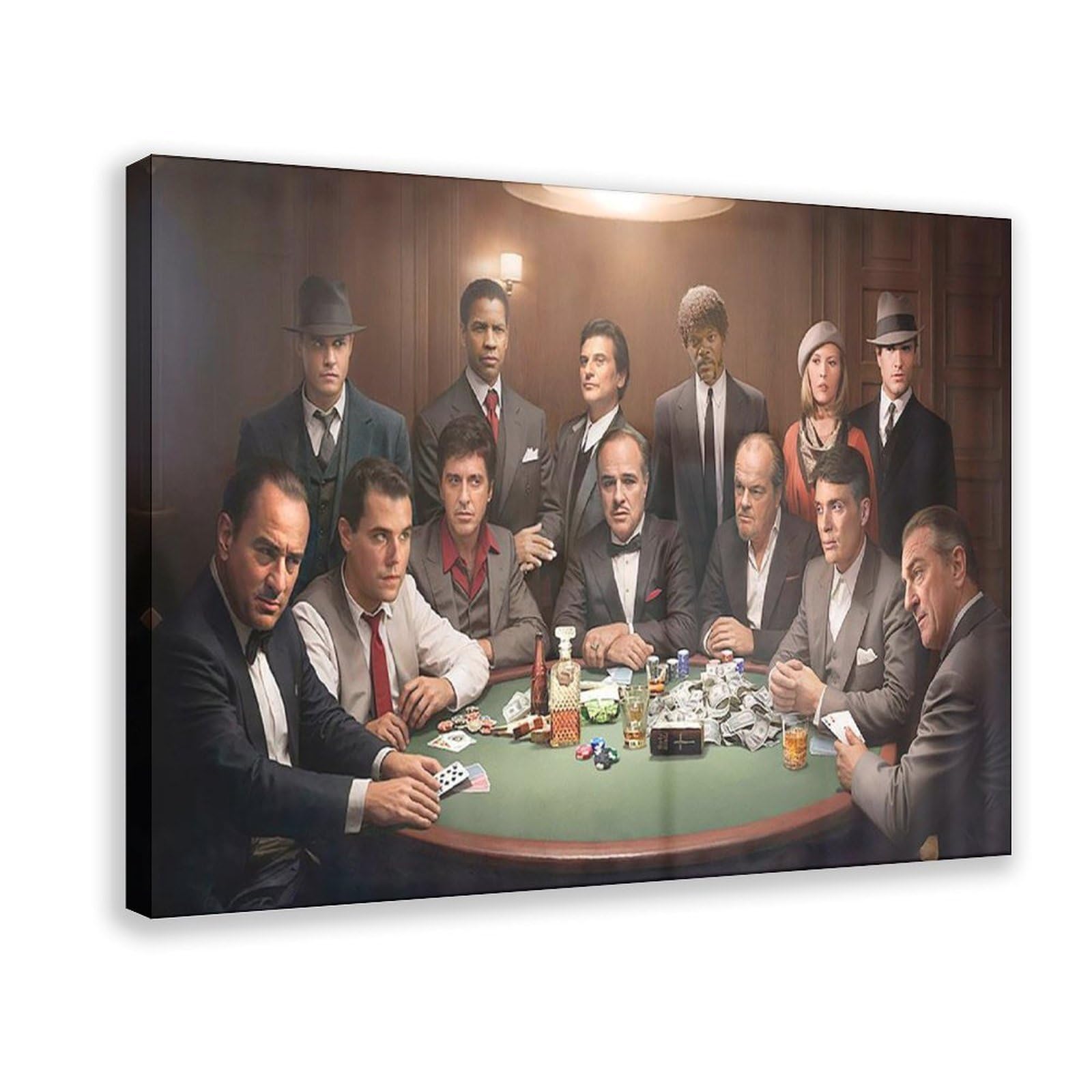 OQUAJK Gangster Dark Art Poster Canvas Poster Wall Art Decor Print Picture Paintings for Living Room Bedroom Decoration 12x18inch(30x45cm)
