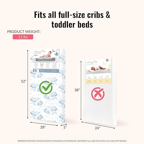 Miniatura 3 de Dream On Me Nap Nest Colchón de cuna y cama de bebé, de doble cara - para bebés y niños pequeños, colchón impermeable de 5" con 88 muelles Nube