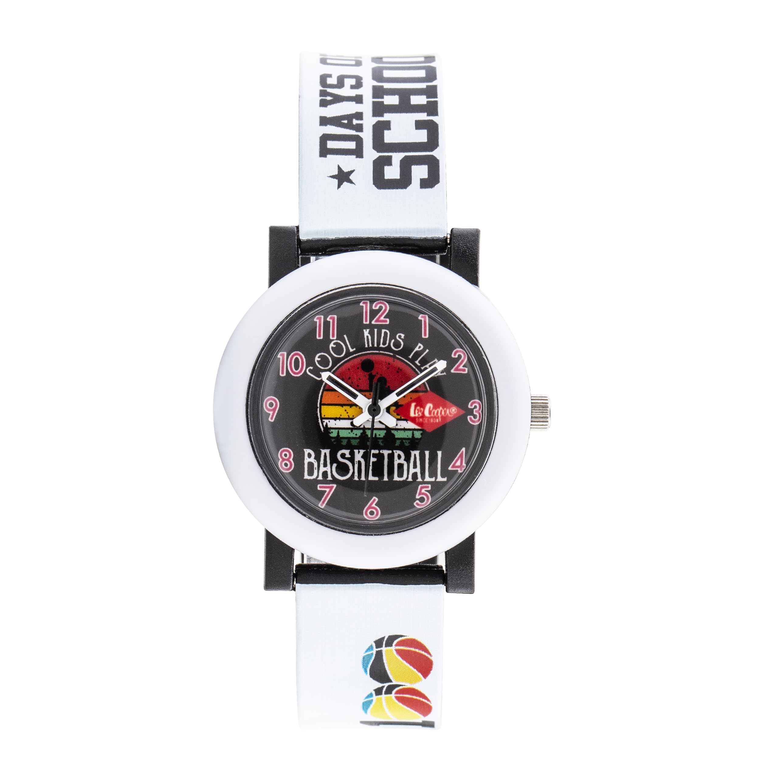 Lee Cooper LC.K.2.653 PC21S Zegarek dziecięcy z mechanizmem analogowym i silikonowym paskiem biały, pasek