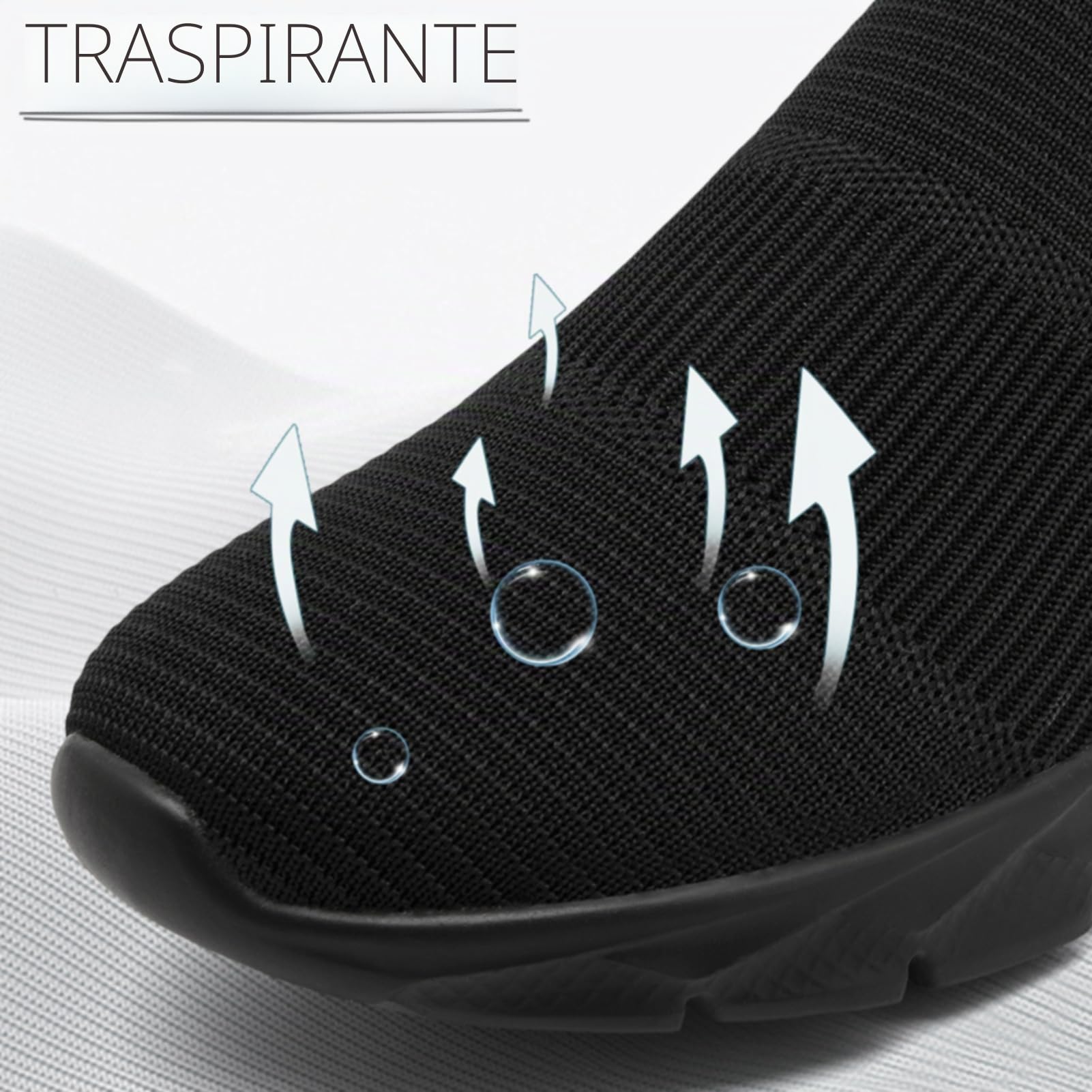 Scarpe Uomo Running Nero Palestra Sneakers Tennis Corsa Traspirante Comode Sportive Scarpe Slip on Leggero Camminata 43