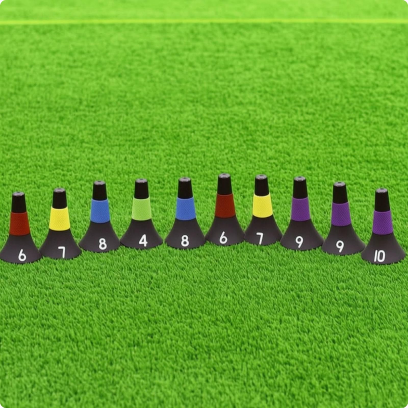 10 Pezzi Cono da Allenamento Antiscivolo da Allenamento Resistente Attrezzatura Sportiva per Scuola Calcio