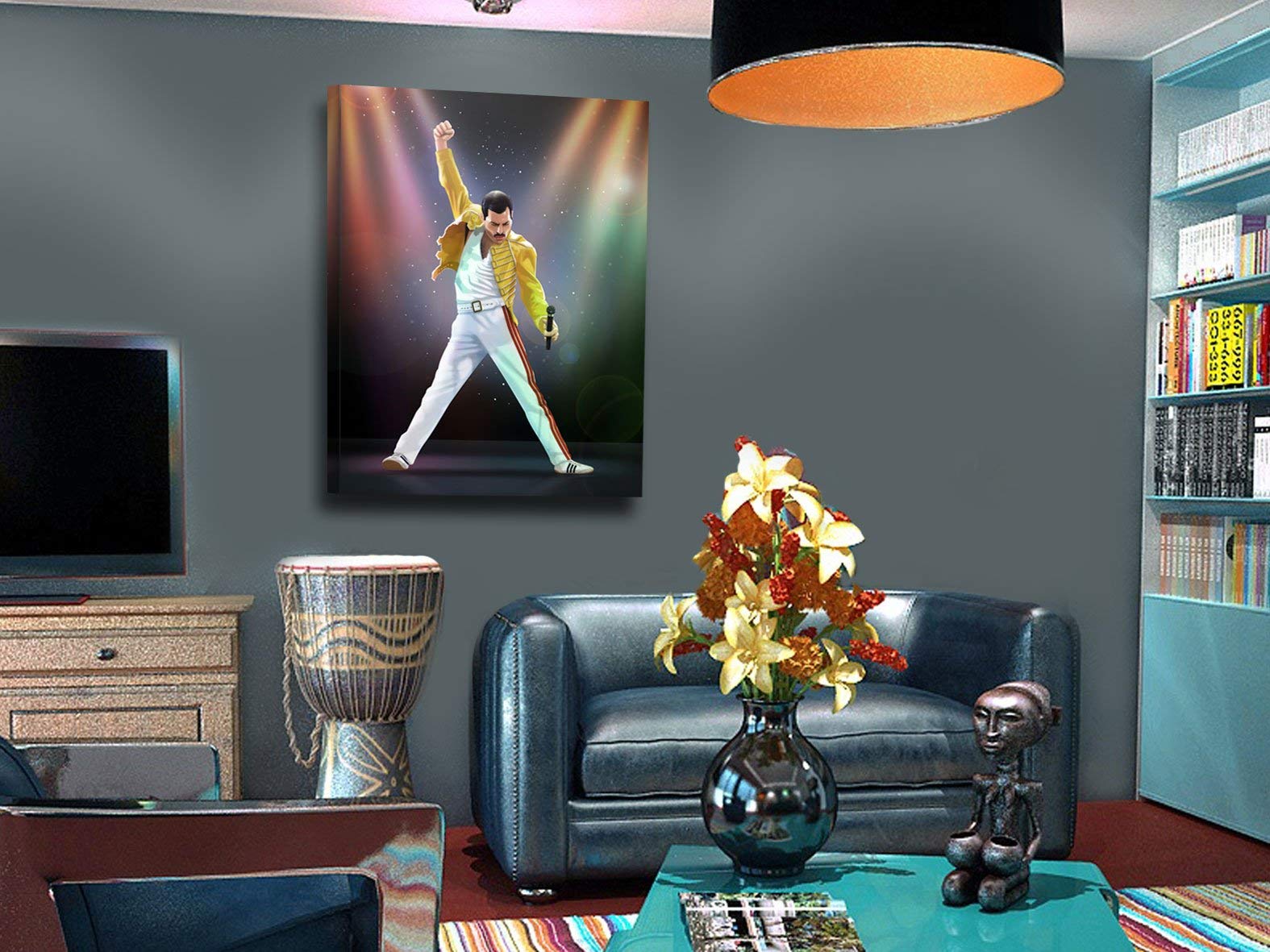 KUSTOM ART Quadro Freddie Mercury Su Legno MDF | Stampa Laser 30x21cm | Da Parete O Da Tavolo Per Fan Dei Queen