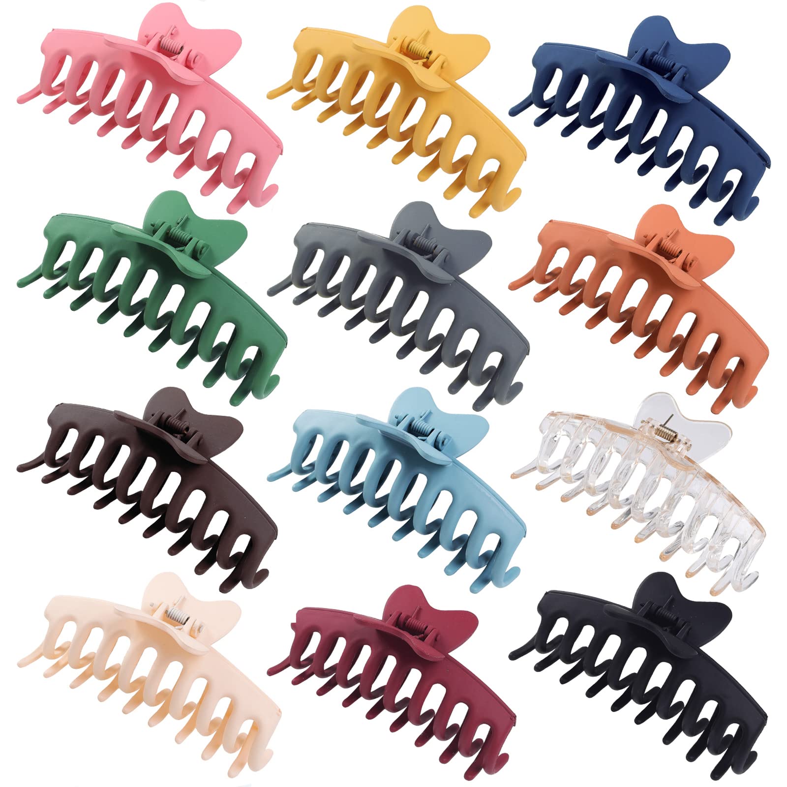 Sisiaipu 12 Pack Butterfly Hair Clips Large Hair Claw Clips for women