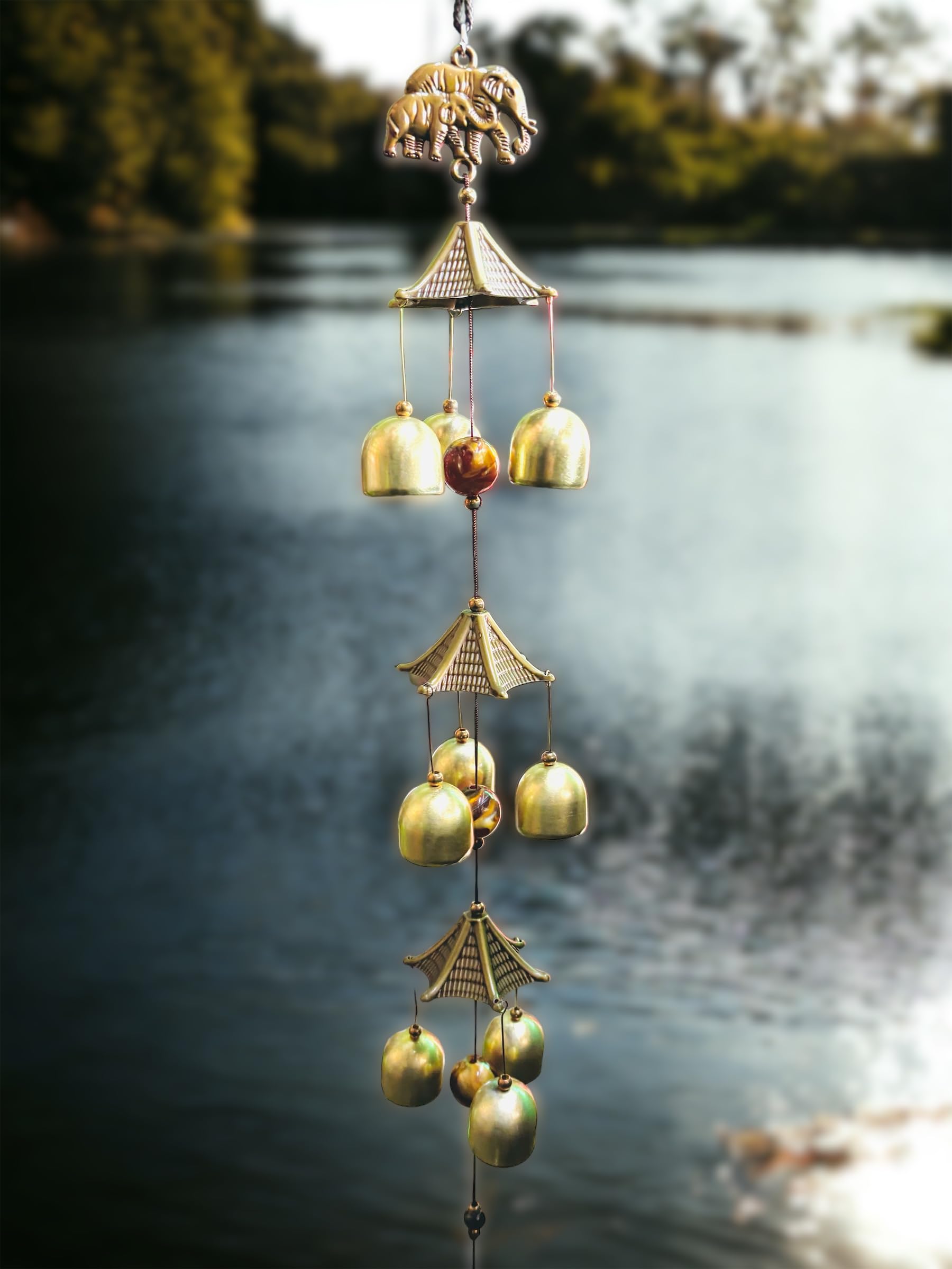 WARMINGO DE 9 Bells Wind Chime for Home Positive Vibes | Wind Chimes for Balcony Garden Positive Energy | Fengshui Vastu Bell Hanging (X Large)