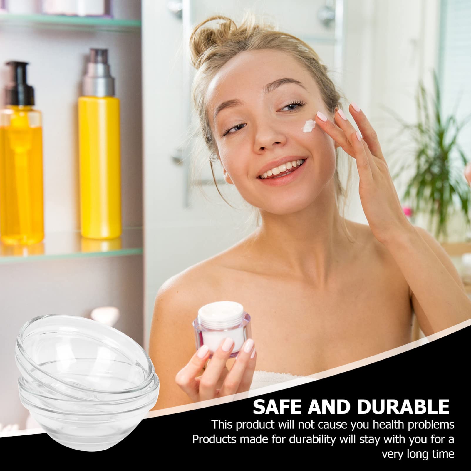 JOEBO Set di 10 ciotole in vetro, 7,6 x 3,5 cm, mini ciotole impilabili in vetro per preparazione della cucina, dessert, salse, insalata, caramelle