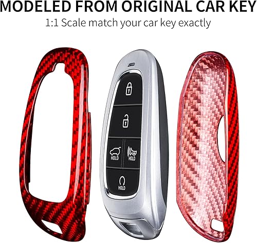 Miniatura 4 de T-carbon Funda para llavero Hyundai, Rojo -