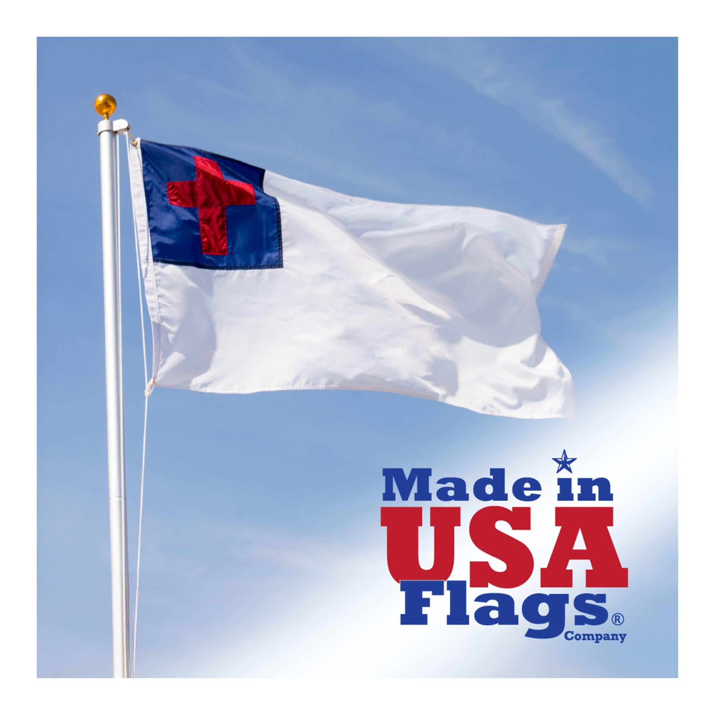 Amazon.com : Made in USA Flags Co - 5x8 Christian Flag - SolarMax