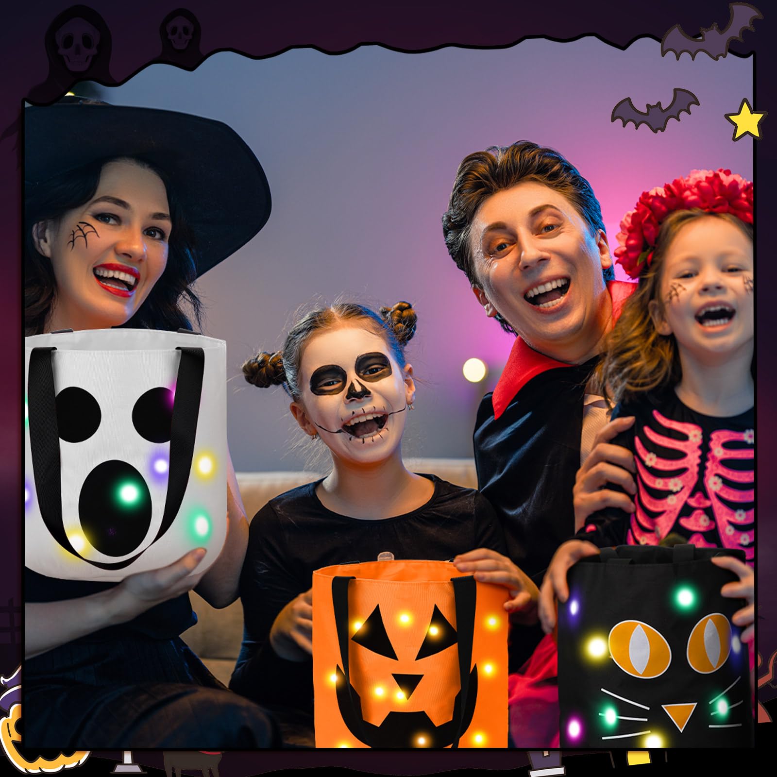 Snapklik.com : Yaomiao 4 Pcs Halloween Trick Or Treat Bucket For Kids ...