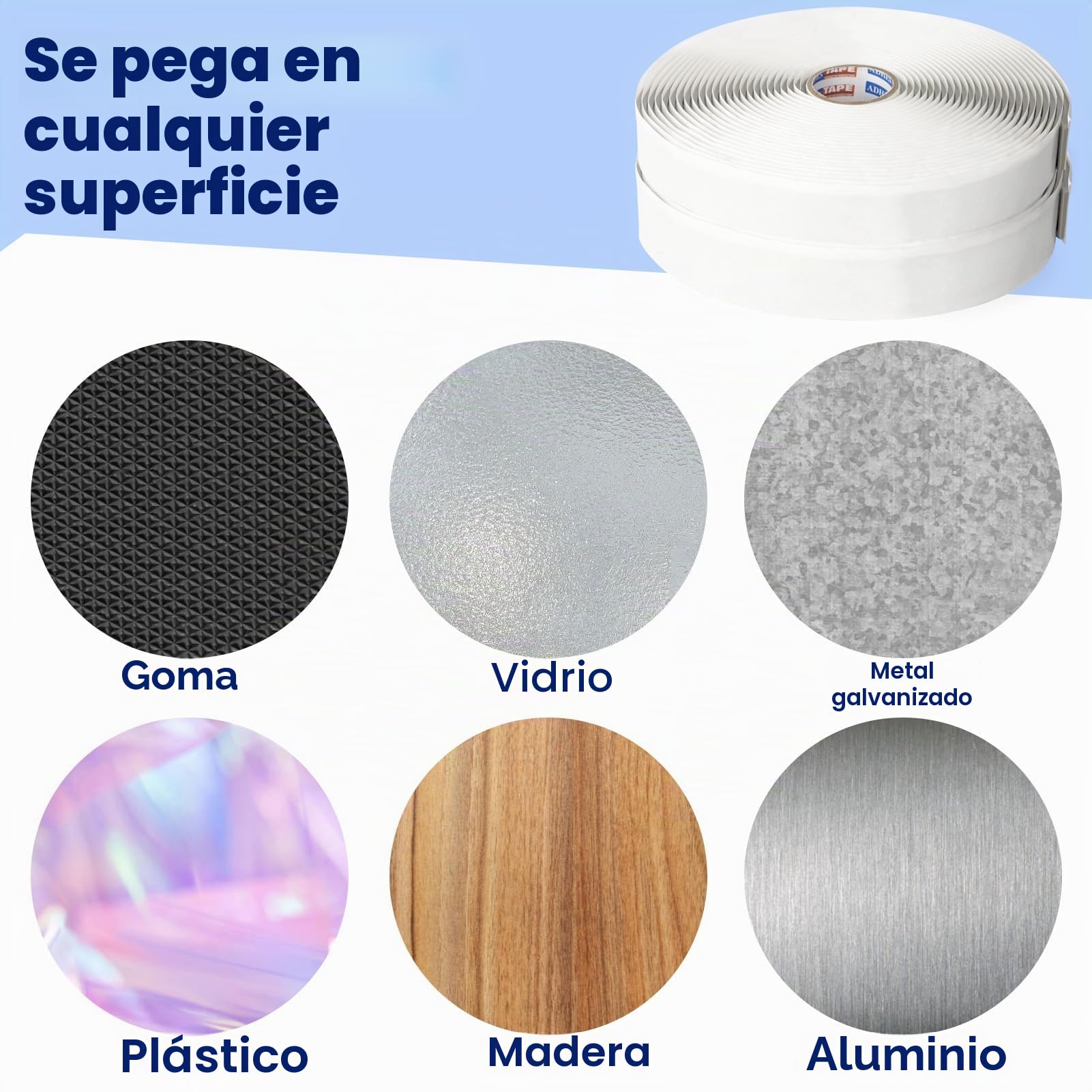 ADHES White Butyl Sealant Tape 19mm x 9m x 3mm 1 Roll Butyl Rubber Sealant Tape para RV, Vehículos, Reparación Marina y Hogar - Ideal para Faros, Ventanas, Puertas y Parabrisas