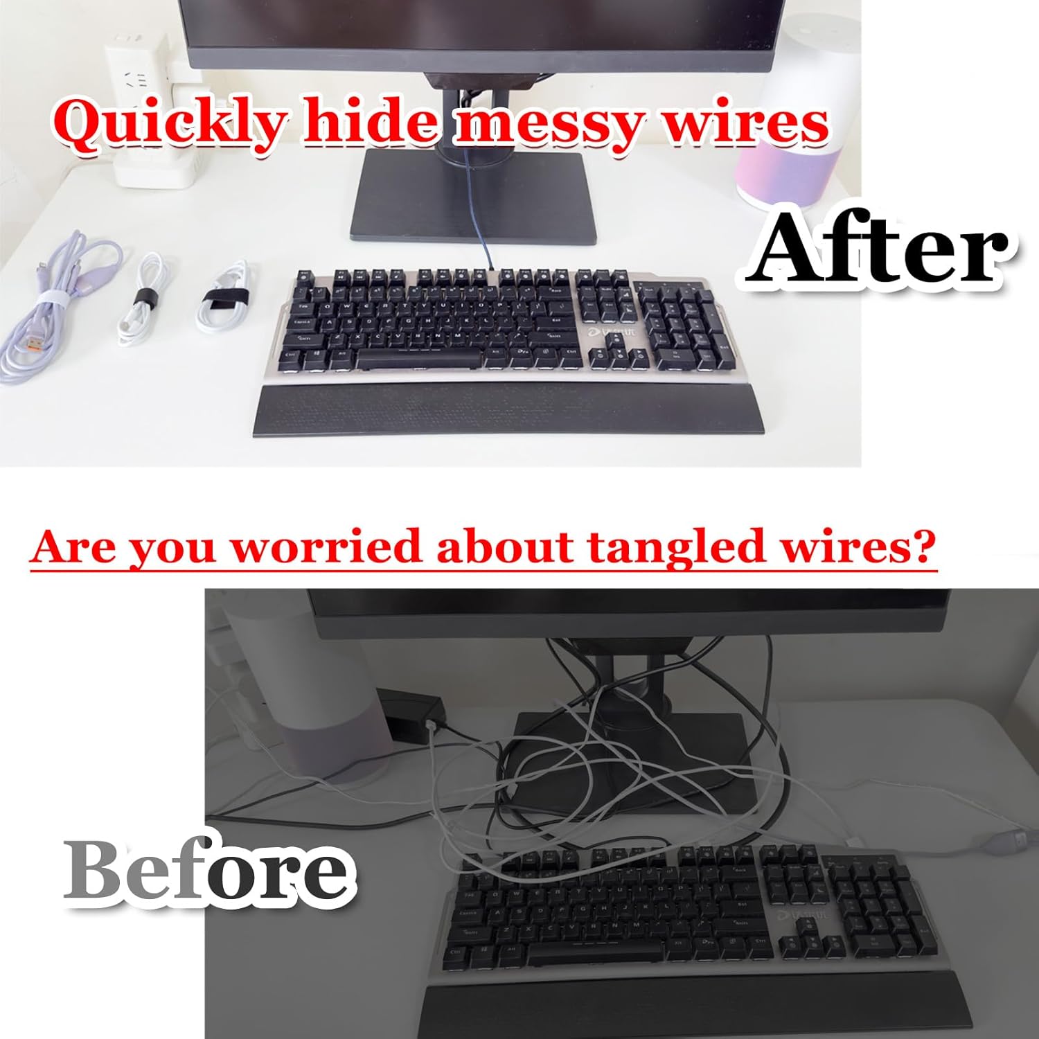 Cable Management Under Desk,Up to 15 Cord,Enhanced Wire Holder. Cord Organizer,Reusable Cord Holder Organizer for Cable Hider Clips Under Table, 40 Pair (Black, 40 Pair)