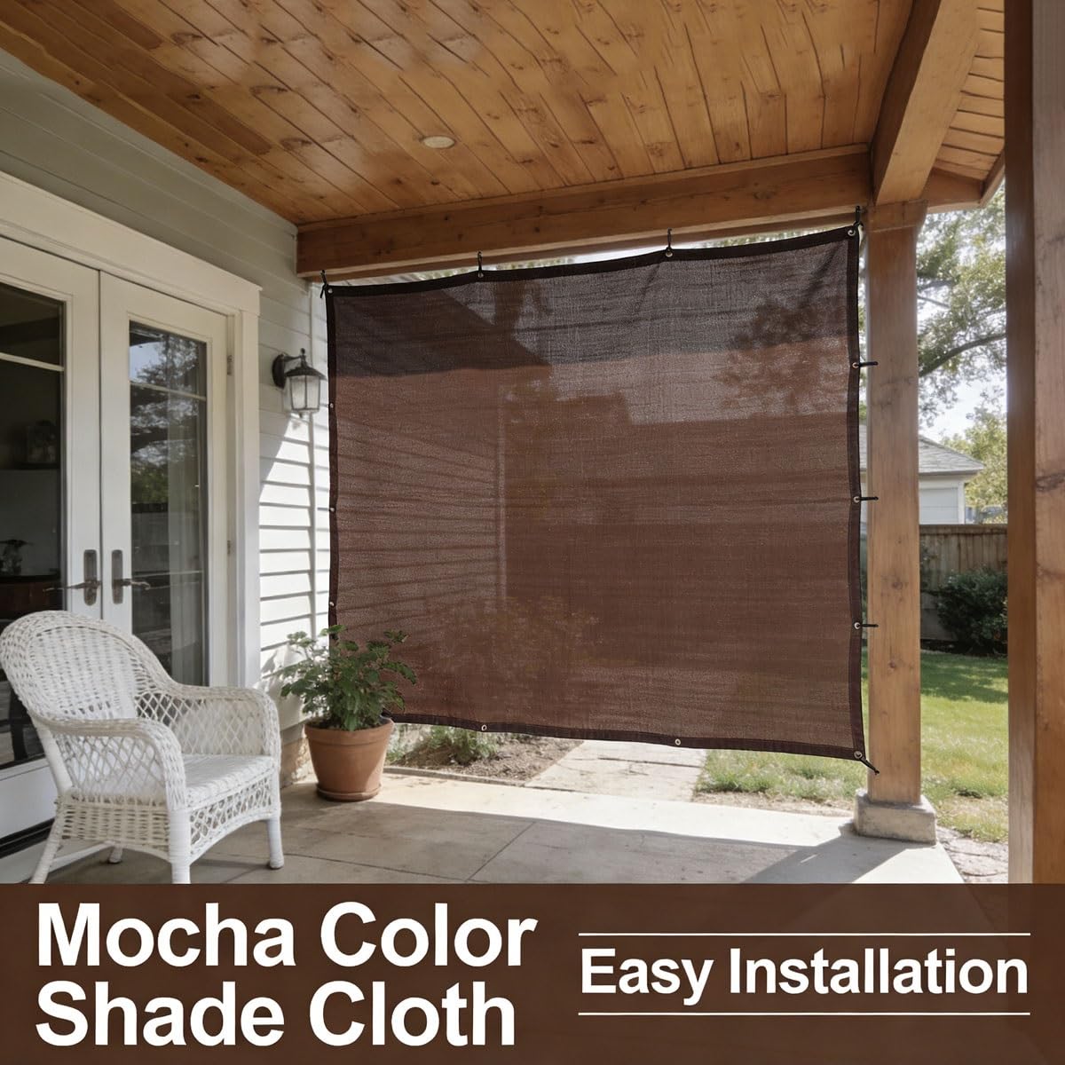 90% sol con ojales – Cubierta de toldo para lona de malla resistente UV Pera para jardín, invernadero, patio, red al aire libre (21 x 33 pies)