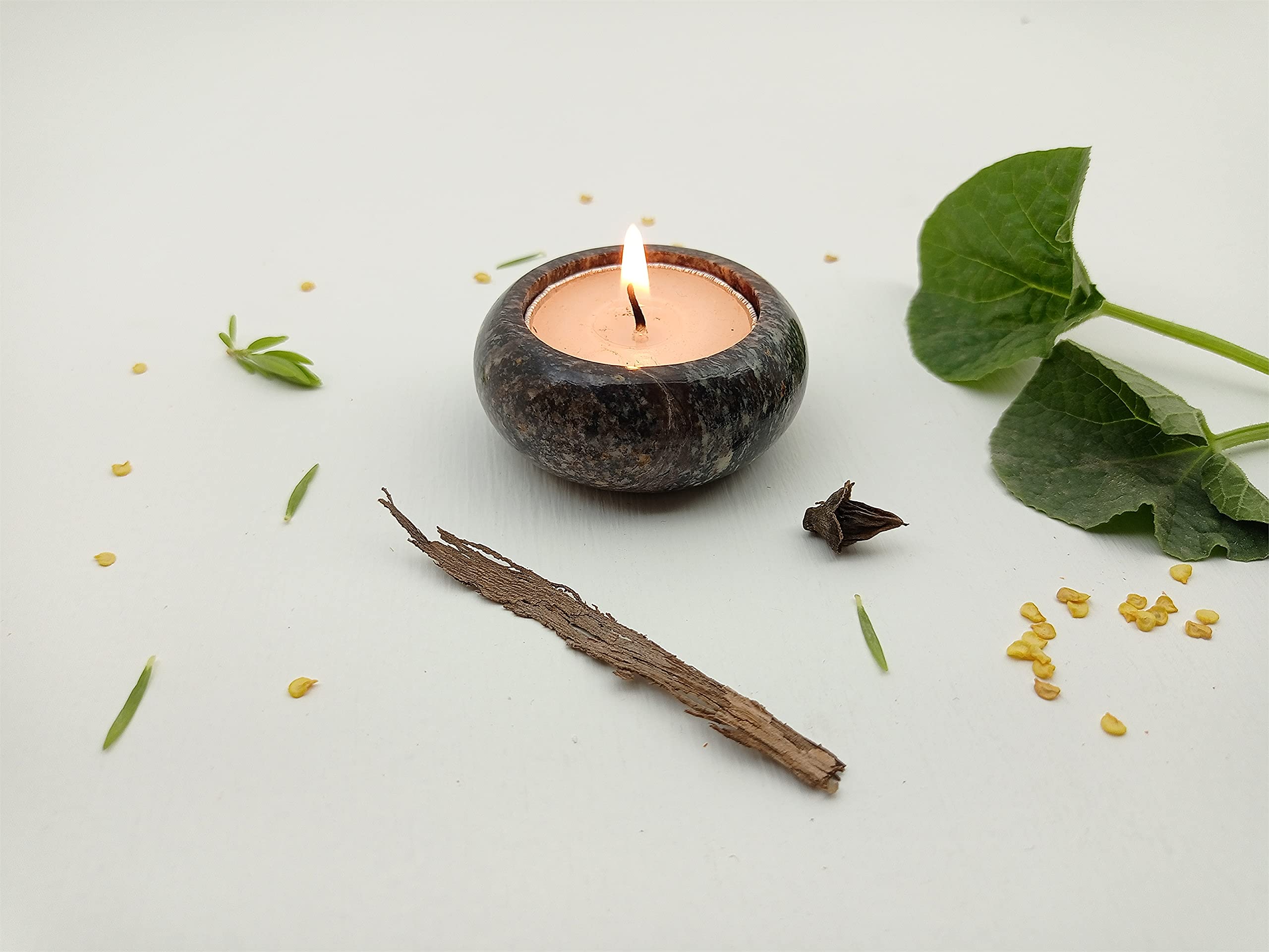 Al Maun | Naif | Marble Natural Multicolor Soapstone | Handmade Round Tyre Shape Turning Craft | Tealight & Candle Holders Diya | A Perfect Handmade Product for Gifting | for Home Decor & Festivals-image-9