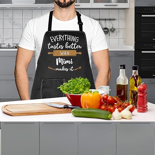 Miniatura 5 de LEVLO Best Mother Father Baking Cooking Gifts Everything Sabe mejor cuando MimiNanaNonnaGigi Makes It delantales