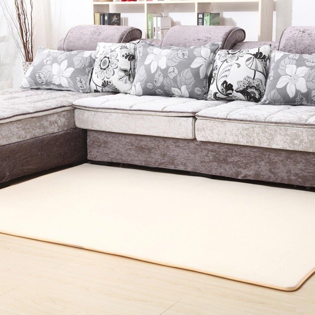 Tapis doux antidérapant de salon beige pour un espace cosy