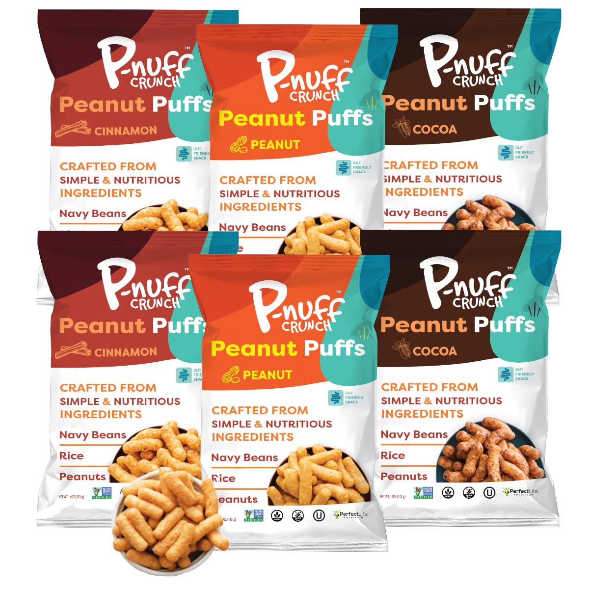 Buy Pnuff Crunch Peanut Puffs Variety Pack Shark Tank, y Snacks, Keto, Gluten Free, 20g Vegan