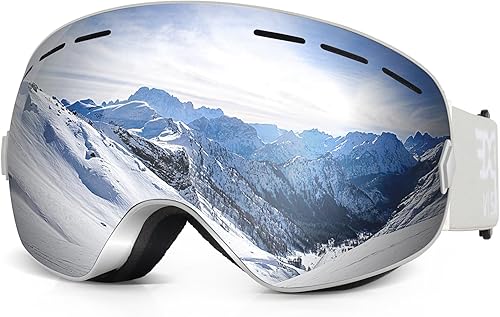 EXP VISION Gafas de esquí de snowboard para hombres, mujeres y jóvenes, gafas de esquí con protección antivaho y protección UV400, lentes duales,