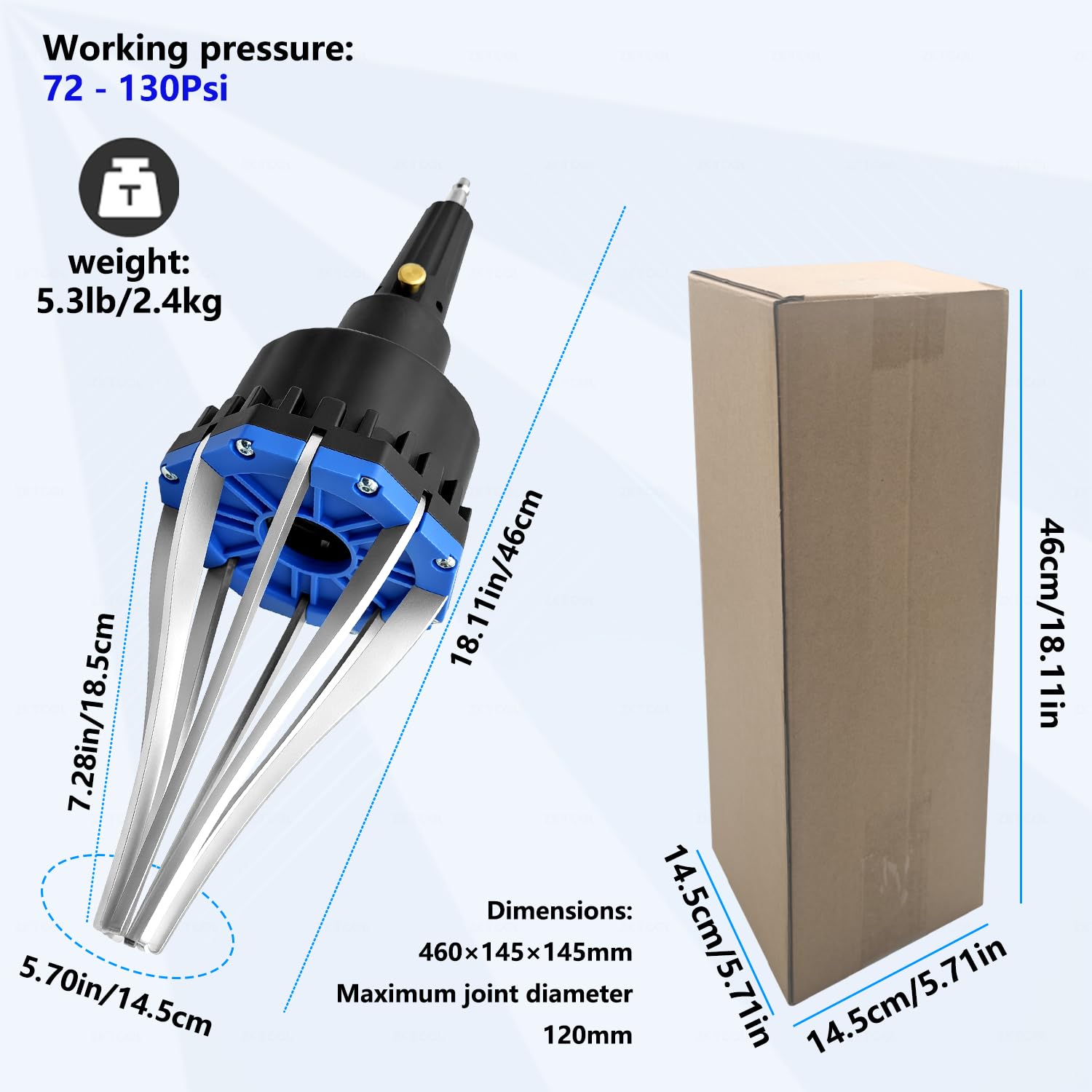 ZKTOOL Pneumatischer CV-Gelenkmanschetten-Expander Installationswerkzeug | 72-130Psi Druckausdehner Kompatibel mit Staubschutzkappen für die meisten Pkw-Klinken.
