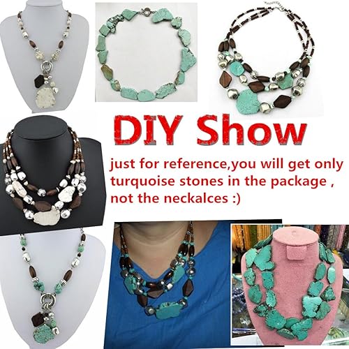 Miniatura 2 de COIRIS 10 cuentas sueltas de piedra preciosa turquesa natural grandes de forma irregular para hacer joyas (ZS-1134-L)