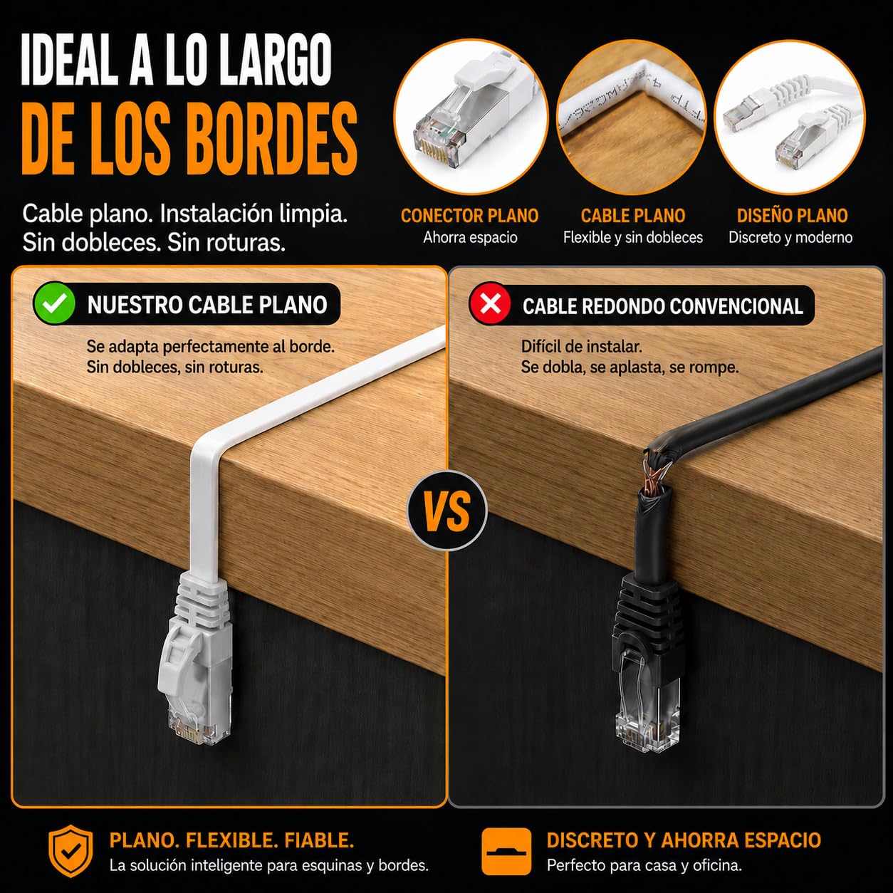 10x Cable Ethernet CAT7 plano 7,5m U/FTP 10 Gbit/s RJ45 Cat6a azul | Cable de red LAN plano y flexible, LSZH, para router, módem, switch, PC, Smart TV, consola, NAS y panel de conexiones RJ45.