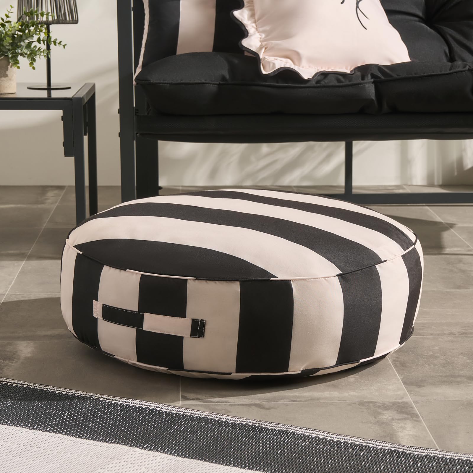OHS Round Filled Cushion 60 cm x 60 cm Black