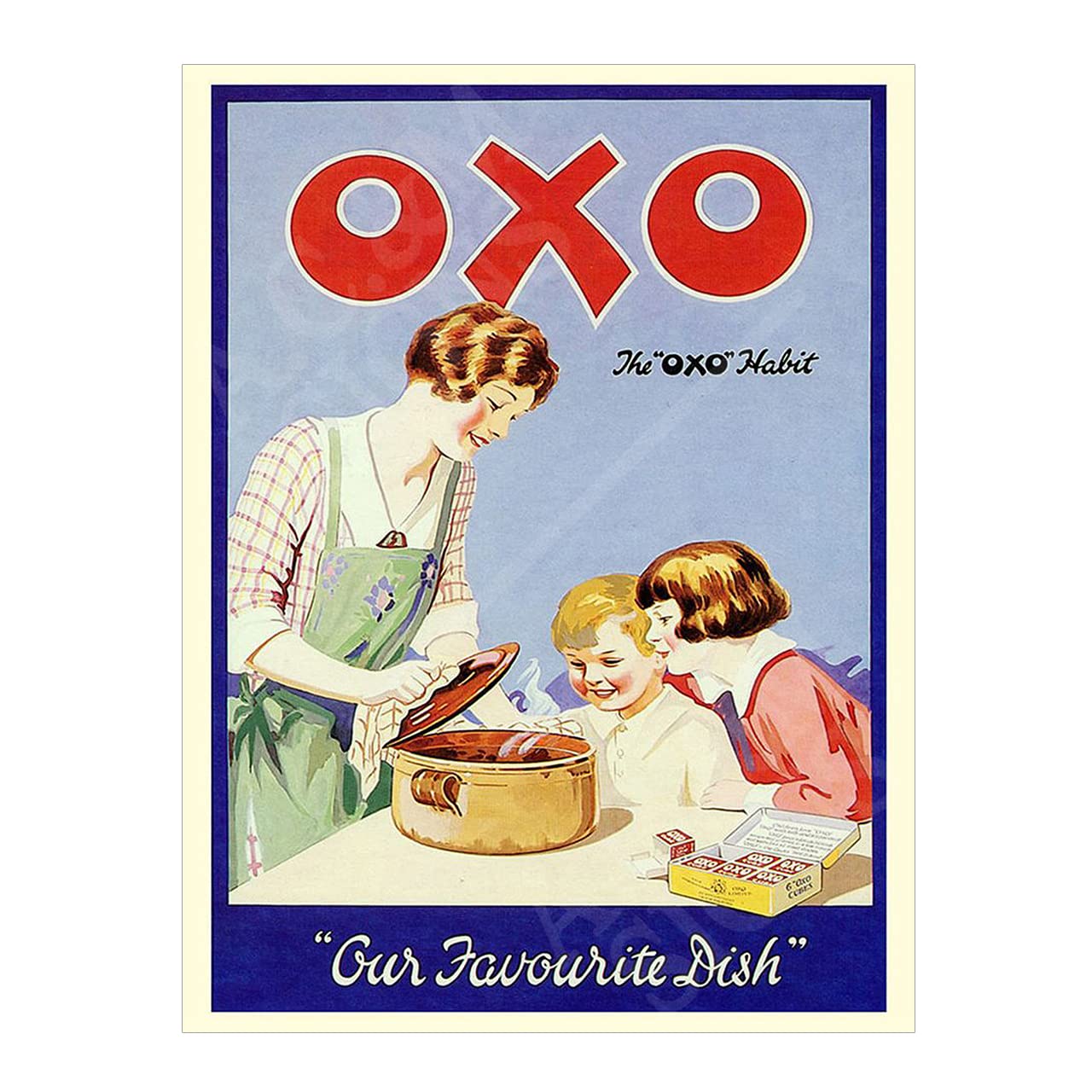 OXO Sign Metal Plaque For Kitchen Home Bar Food Sign, 8x6in 0305