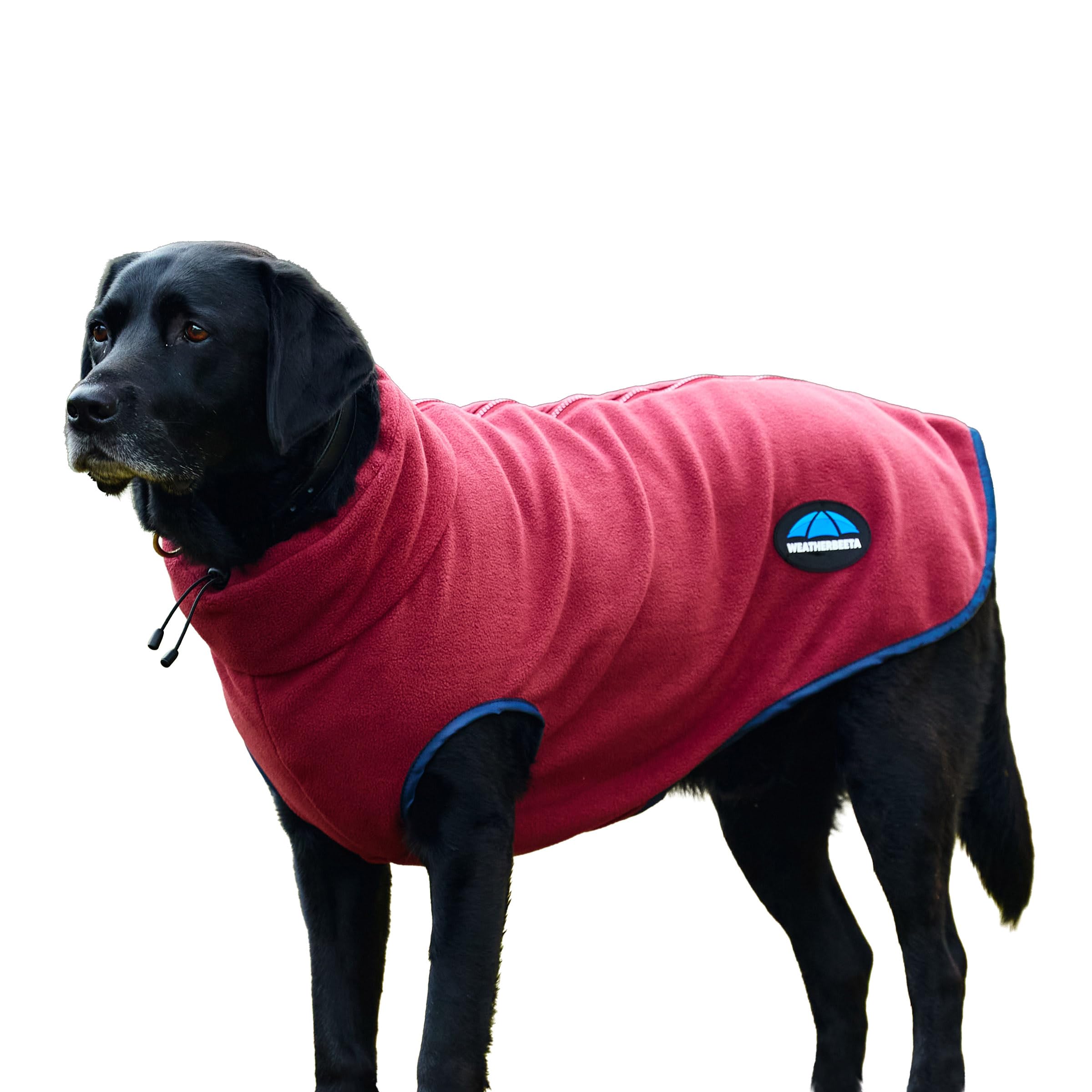 WeatherBeeta ComFiTec Fleece Zip Dog Coat, Burgundy/Navy, 80cm