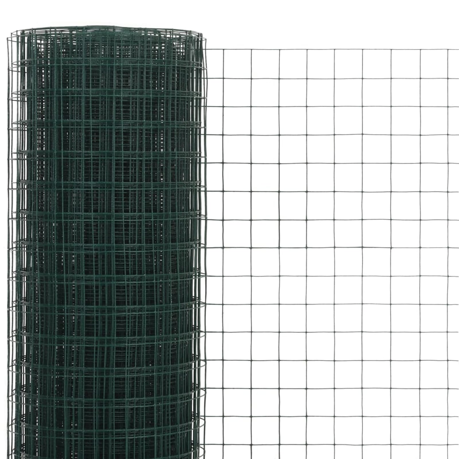 Recinzione in Rete per Pollaio in Acciaio e PVC 10x0,5 m Verde,Recinzione in Rete per Pollaio,Recinzioni per Pollaio,Rete per Pollame-143625