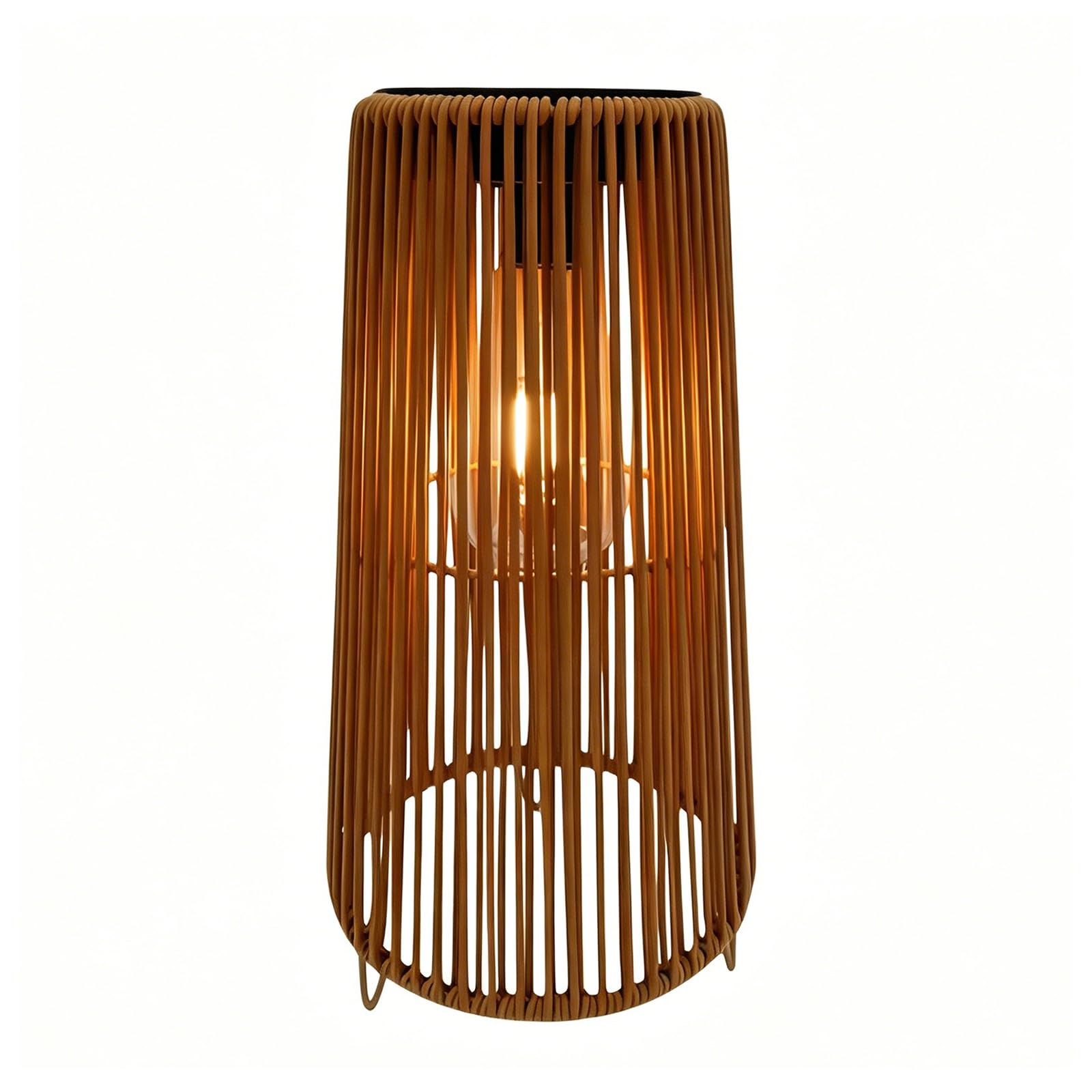 Solar Powered Rattan Garden Lamp Outdoor Waterproof Courtyard Light Rattan Woven Solar Lights for Garden Yard Patio Porch Lawn Pathway