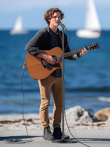 Miniatura 7 de InnoGear Soporte de micrófono, paquete de 2 soportes de micrófono desmontables para el suelo, soportes de brazo de micrófono con base pesada, altura