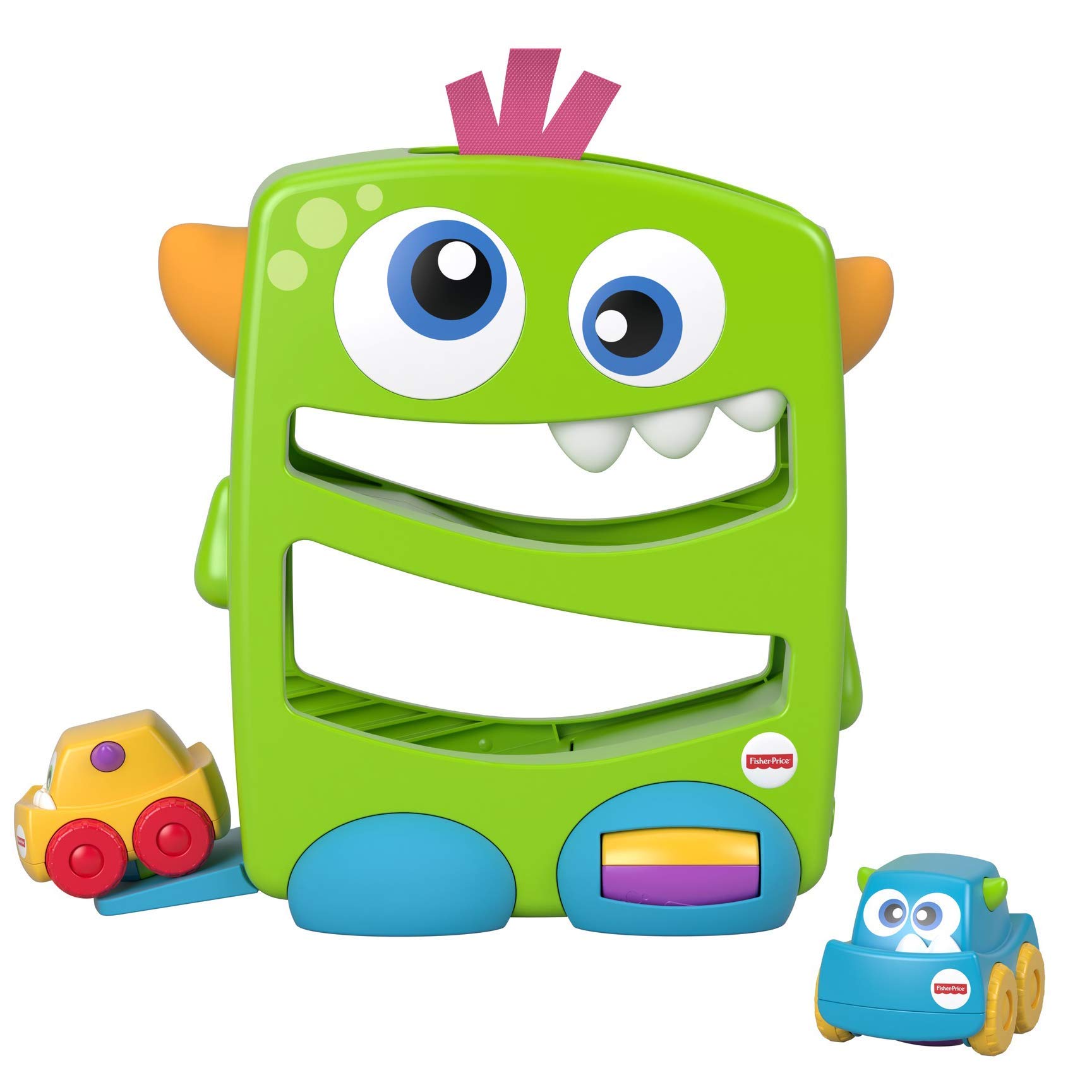 Fisher-Price - Mostriciattolo con Rampa e Veicoli, Giocattolo per Bambini 6+ Mesi, FYL40