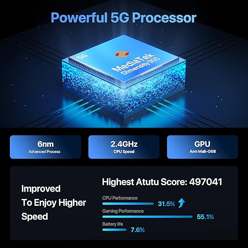Miniatura 2 de UMIDIGI Teléfono celular 5G desbloqueado, A13 PRO MAX 5G Smartphone 17GB+256GB Android con pantalla completa de 6.8", 64+5+5MP AI triple cámara