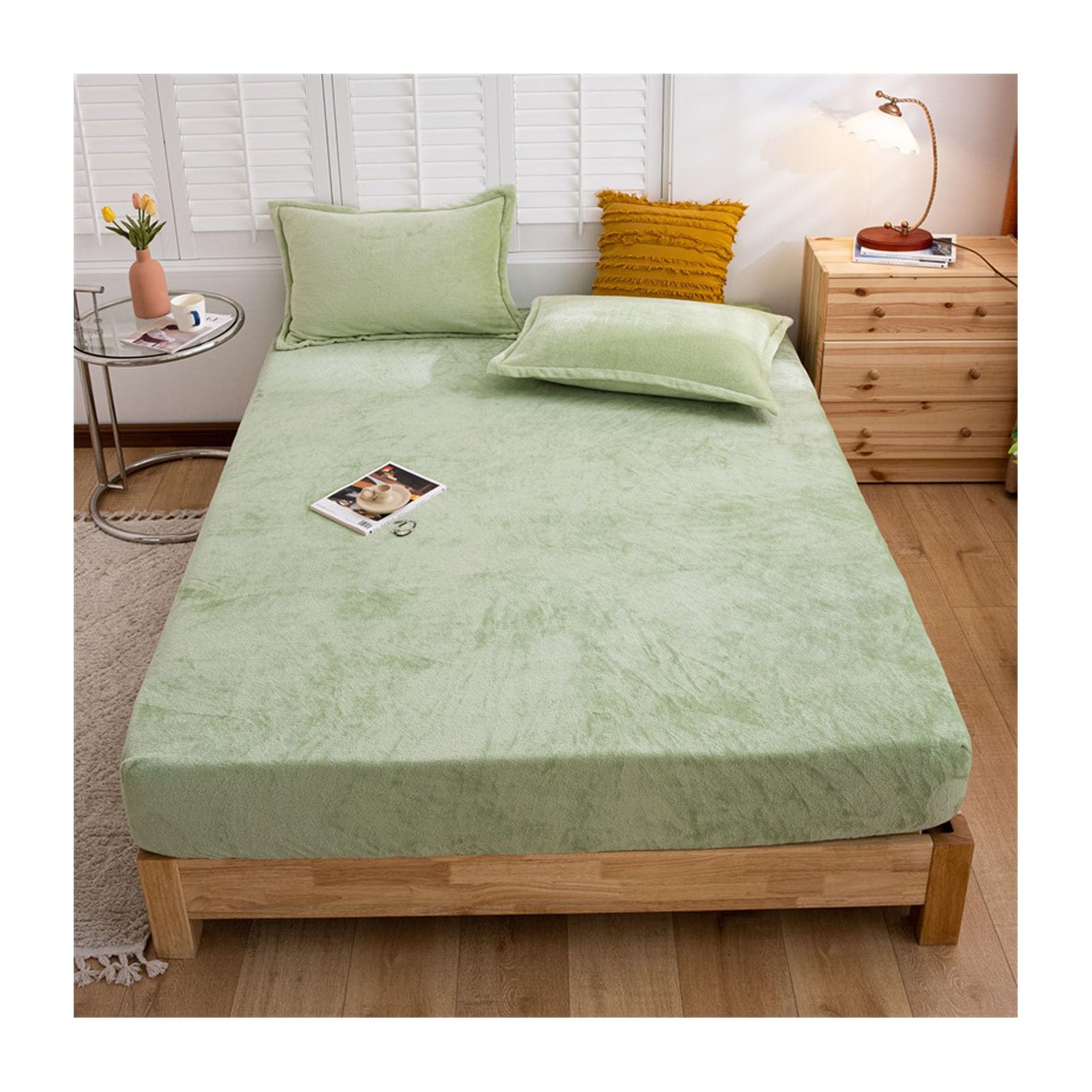 Drap-housse Très Profond 40 Cm Microfibre - Dentelle Brodée à Volants, Taille 100x200 à 200x220 Cm