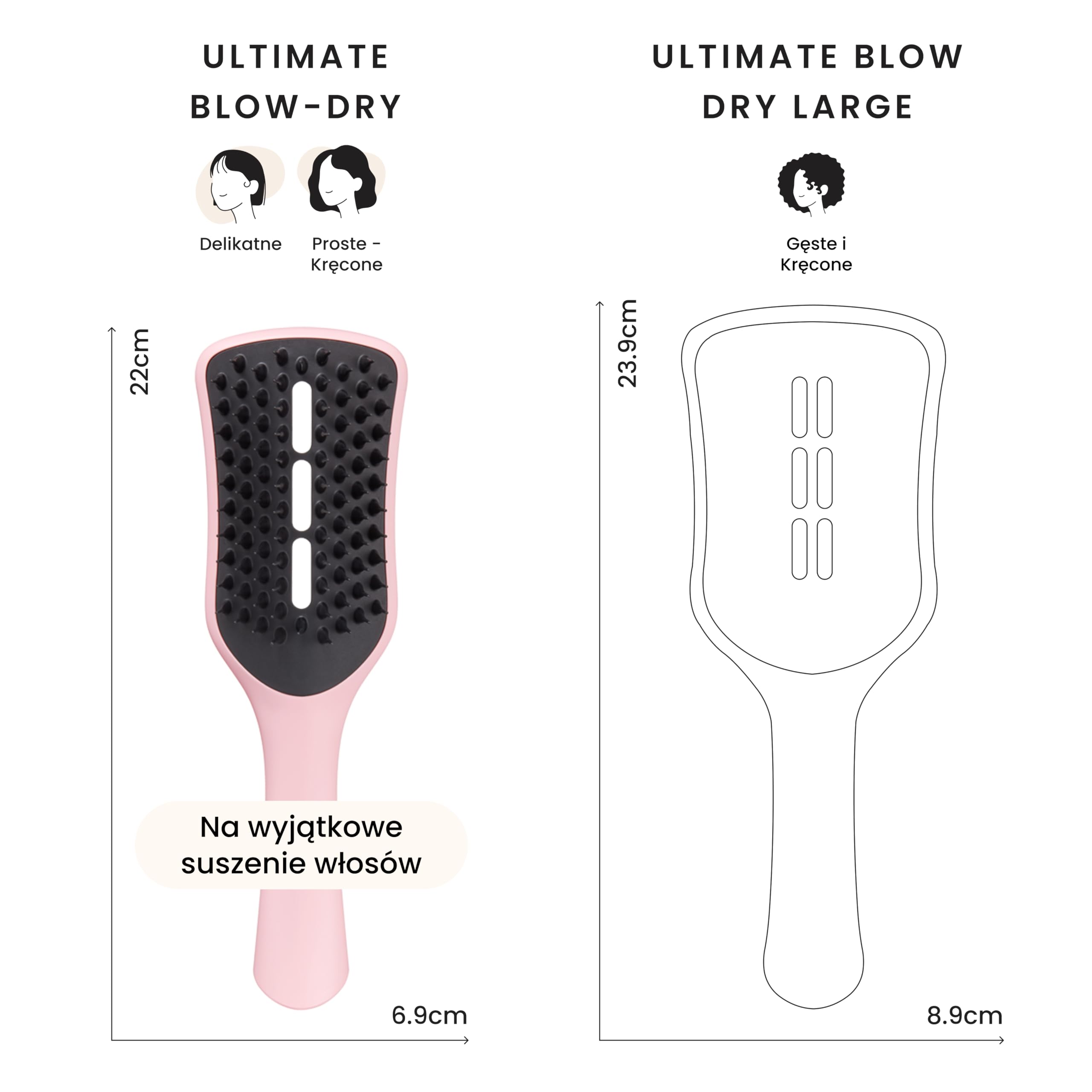 Tangle Teezer Easy Dry & Go do mokrych włosów delikatnych i średnich - dodaje objętości, gładkości i połysku - szczotka do suszenia włosów skraca czas i zmniejsza zniszczenie włosów - Radosny róż