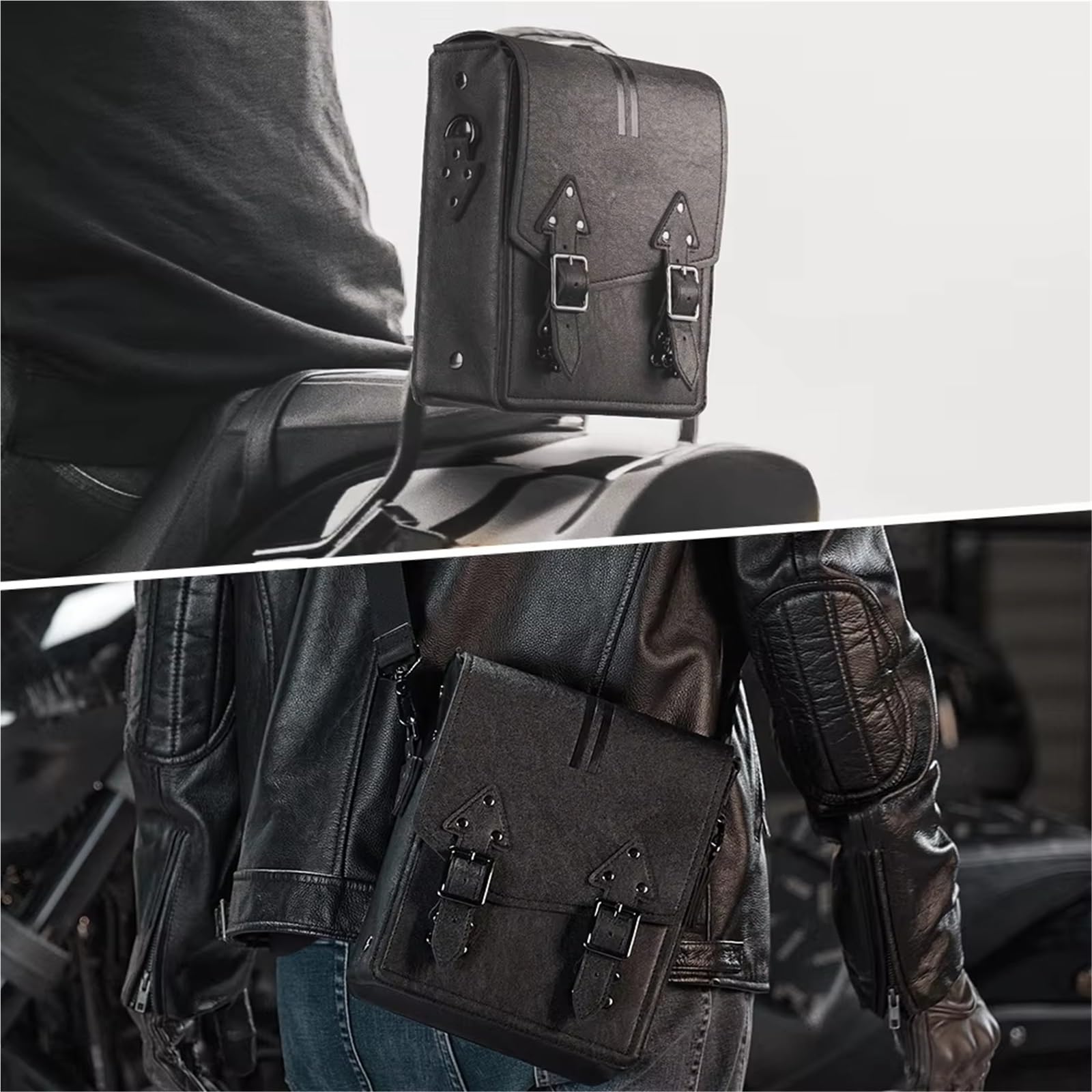 Bolsa Moto Asiento Bolsa Para Respaldo Motocicleta Cuero Sintético Bolsa Viaje Para Guardar Herramientas Y Sillín Universal Mochila Asiento Moto