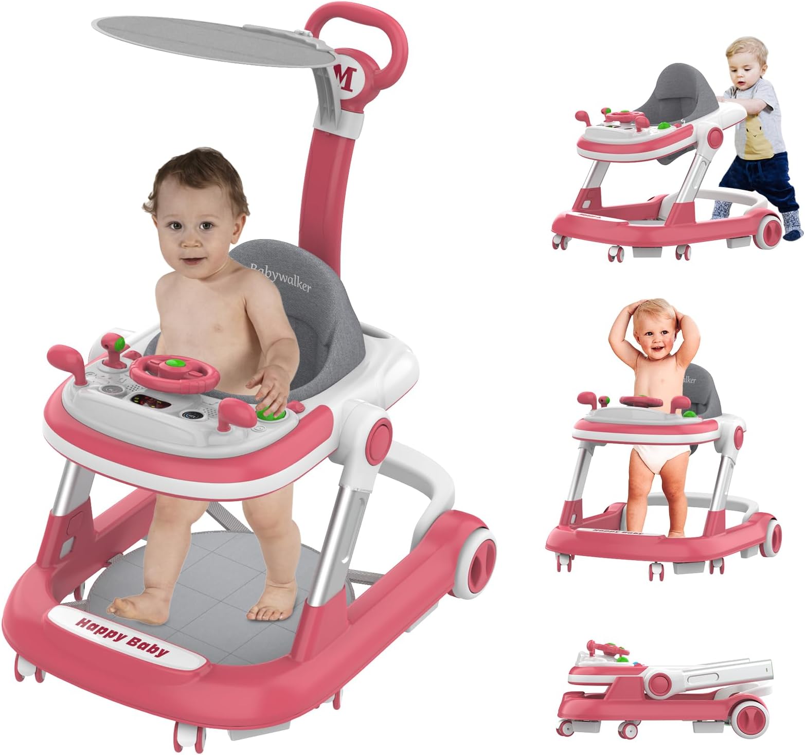 Baby Walkers with Wheel,Infant Walker for Babies with Adjustable Height,Speed