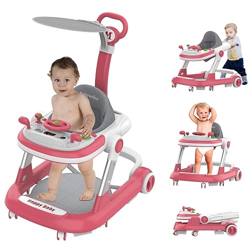 Baby Walkers with Wheel,Infant Walker for Babies with Adjustable Height,Speed & Breathable Seat Cushion, Baby Walkers and Activity Center for Boys