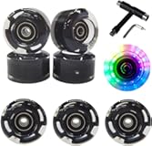 FREEDARE Roller Skate Wheels 54mm&sol;58mm and Bearings Indoor Outdoor Luminous Light Up 83A with T Tools for Double Row Skating and Skateboard &lpar;8 Pack&rpar;