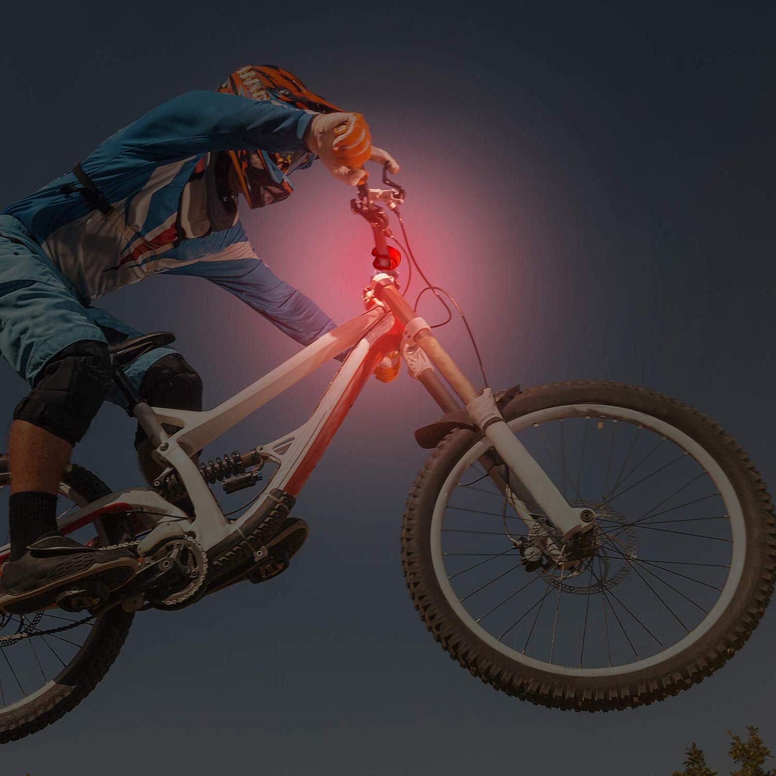 EISTEE Luces de Bicicleta, Luces de Bicicleta, Luces de Bicicleta, Juego de Luces de Bicicleta LED de Silicona for Faros Delanteros y Luces traseras Impermeables 15 Piezas