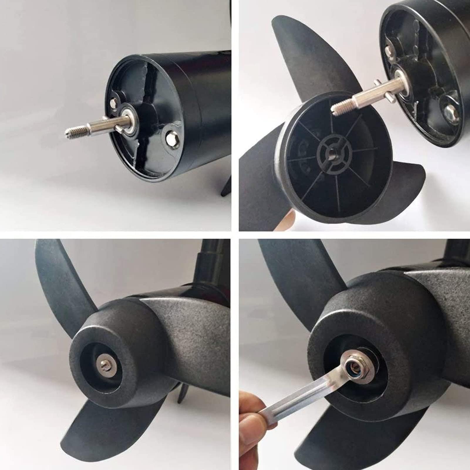 Fuoribordo, Kit Fuoribordo Elettrica 3 Lame per Accessori per Motori a Traina 28lb 36lb 46lb 12V 24V