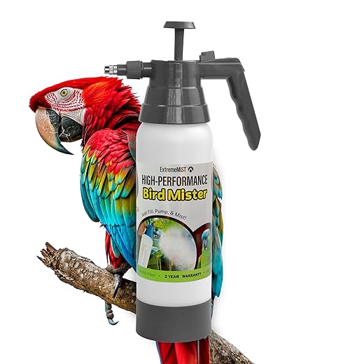 ExtremeMIST High-Performance Bird Sprayer | Ultrafine Avian Pump Mister | Handheld Pet Bird Bath Mister | Adjustable Nozzle | Bird Cage Cleaner | Perfect for Macaws, Cockatiels, Parrots & More - 20oz