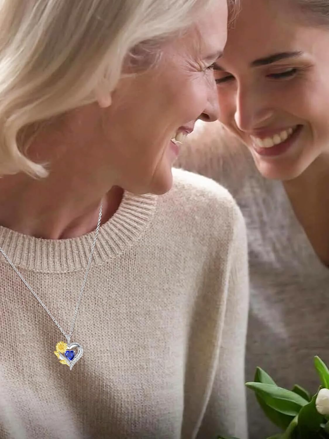 Heart Necklaces for Women 14K Gold/White Gold/Rose Gold Overlapping Double Hearts Necklace Valentines Day Anniversary Birthday Gift for Wife Mom Her - Image 3