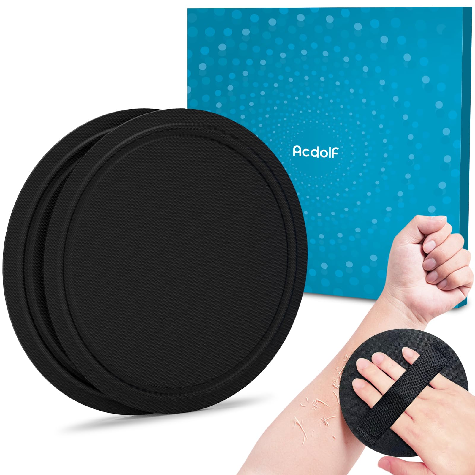 ACDOLF Guante Exfoliante Pack de 2 – Manopla de Baño Negra para Exfoliación Profunda, Piel Suave y Renovada, Ideal para Uso Diario y Todo Tipo de Piel