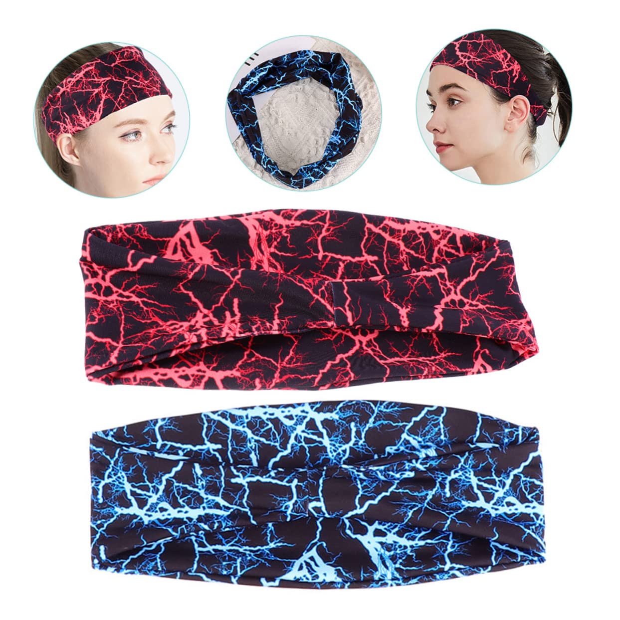 Abaodam Cinturón Antitranspirante para Fitness Bandas Elásticas para El Cabello Diadema para Entrenamiento con Banda para El Cabello Deportiva para Mujer Bandas Elásticas Que