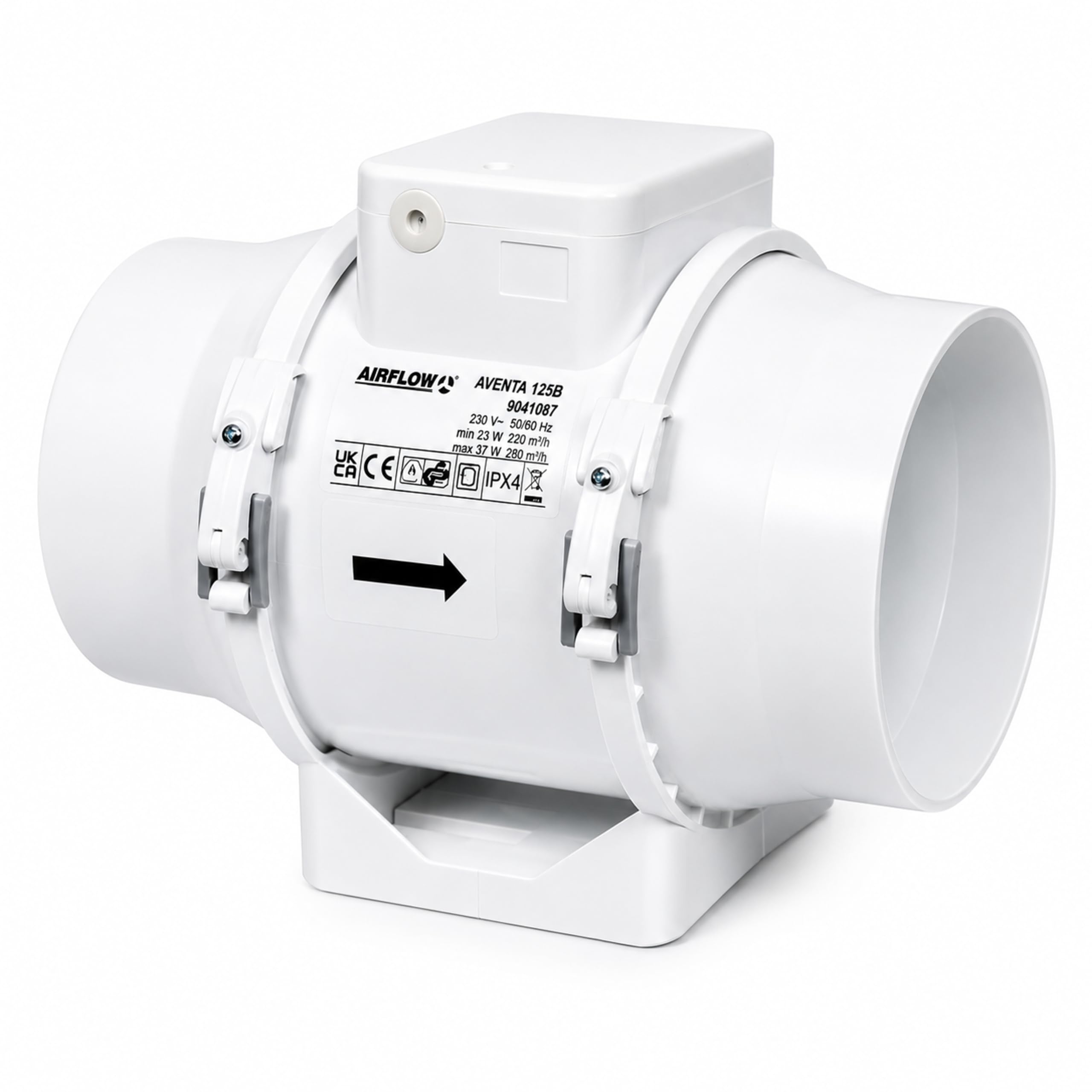 Airflow 9041086 Aventa 100T In-Line Mixed Flow Extractor Fan 100mm (Timer Model)