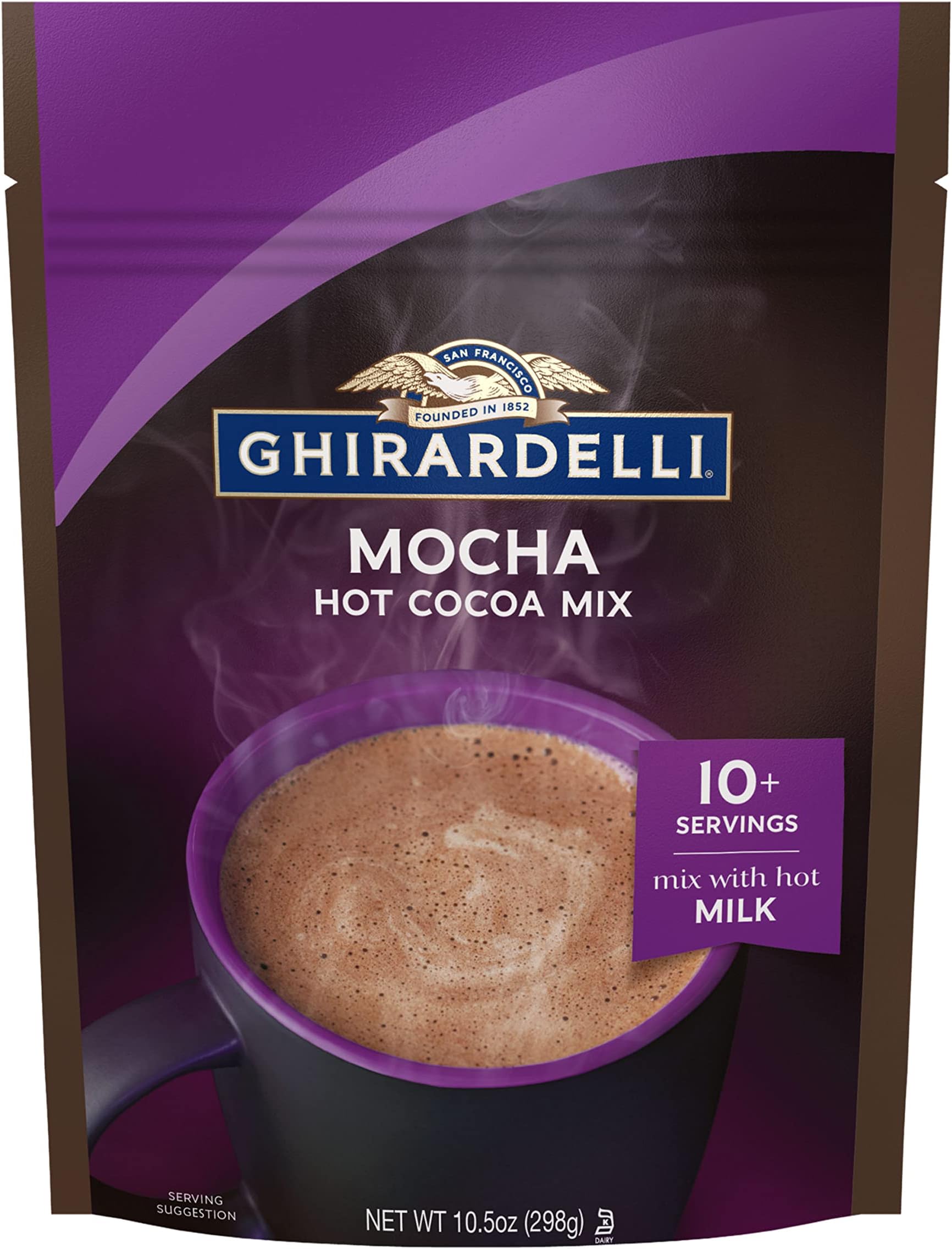 GHIRARDELLI Mocha Hot Cocoa Mix, 10.5 OZ (6 Bags)