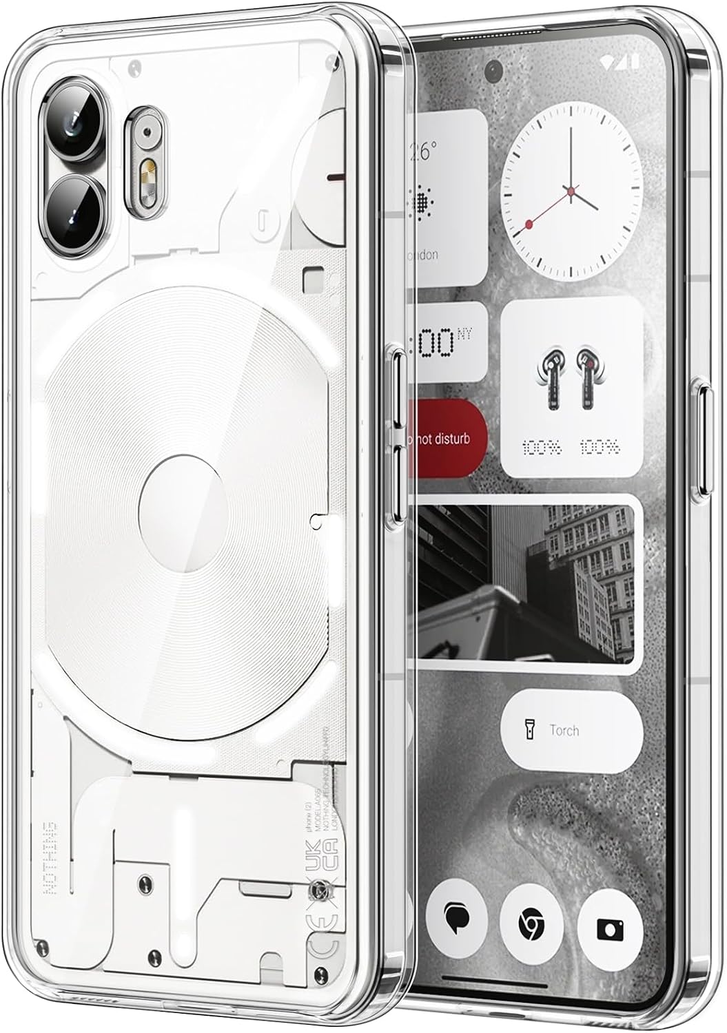 Case for Nothing Phone 2, Anti-Yellowing, Clear | Shockproof Protection, Scratch Resistant Hard PC Back, Durable Transparent TPU Bumper