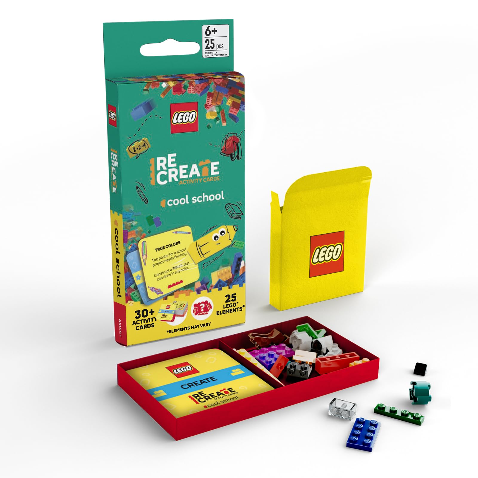 Lego Recreate Activity Cards – Cool School | Learning Through Play Game with 30+ Activity Cards & 25 Lego Elements | Ages 6+