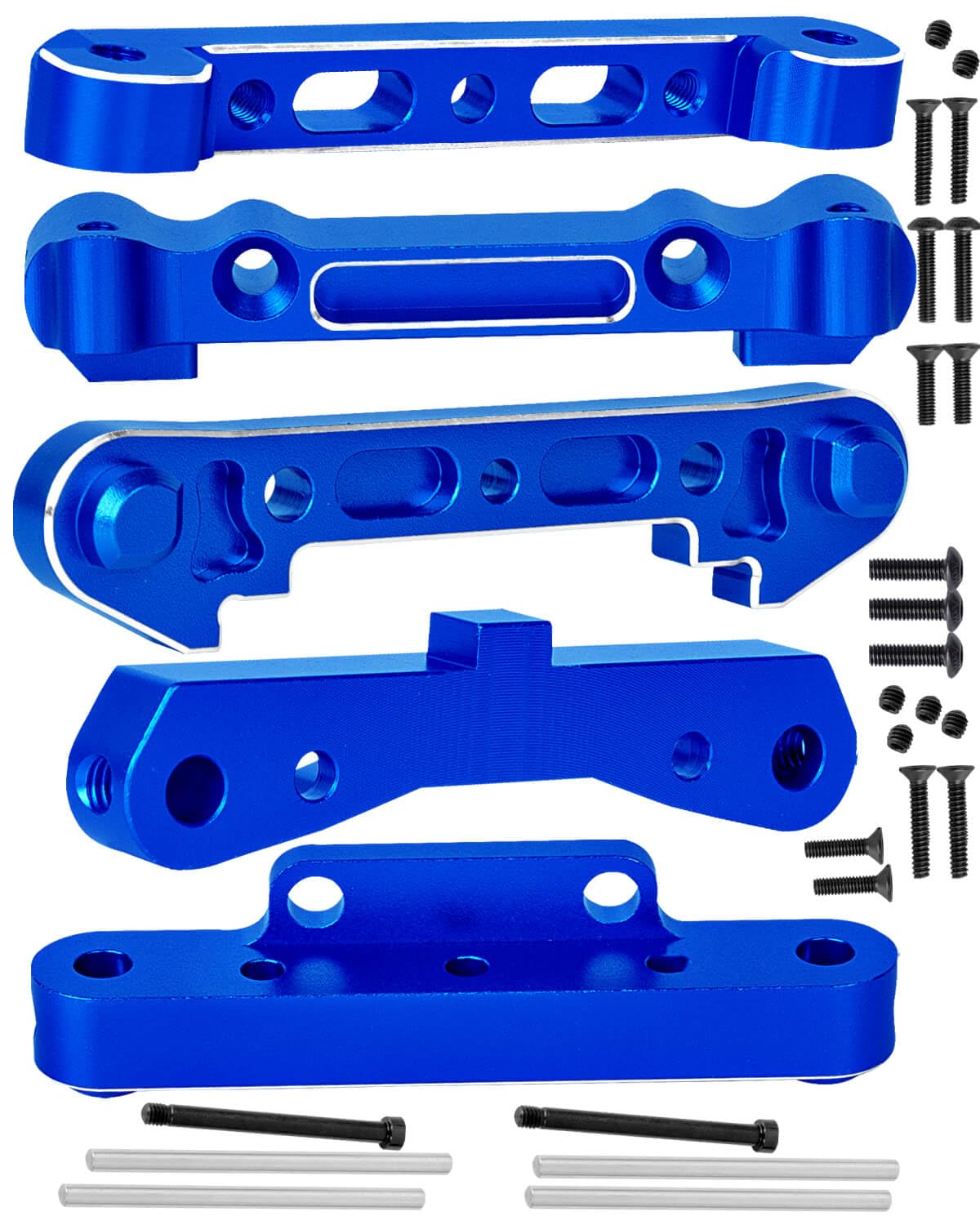 RCMYou Aluminum Arm Suspension Mount Upgrades Part for Arrma 1/8 Kraton Outcast Typhon Talion 6S BLX,1/7 Felony Infraction Mojave 6S BLX,Limitless,Arm Suspension Mount w/Screw Pins,Navy Blue