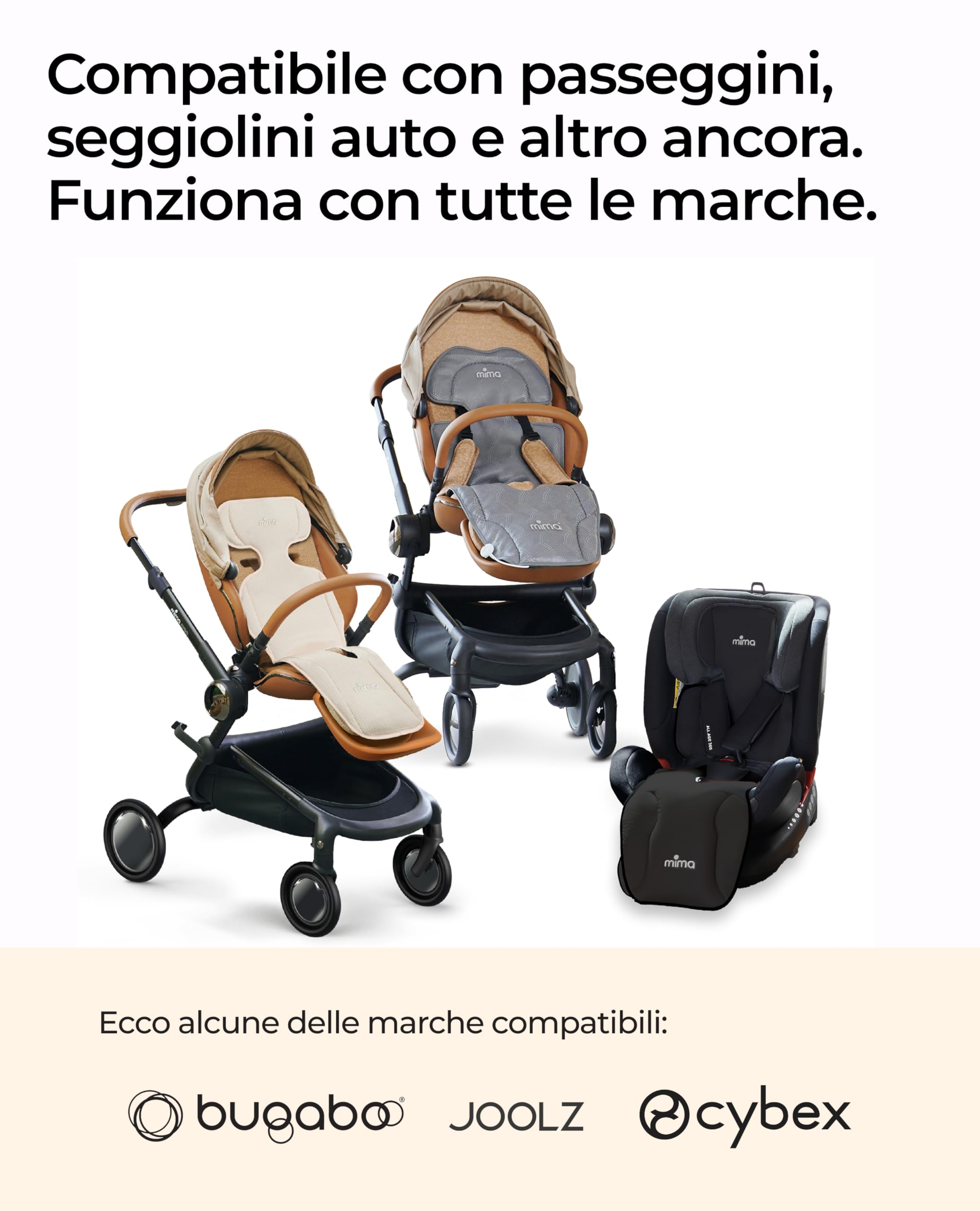 Mima Cuscino Universale con Ventilatore per Passeggino FLO Lollipop | Materassino Traspirante con Aerazione Attiva per Bebè | Protezione dal Calore in Primavera, Estate e Climi Caldi