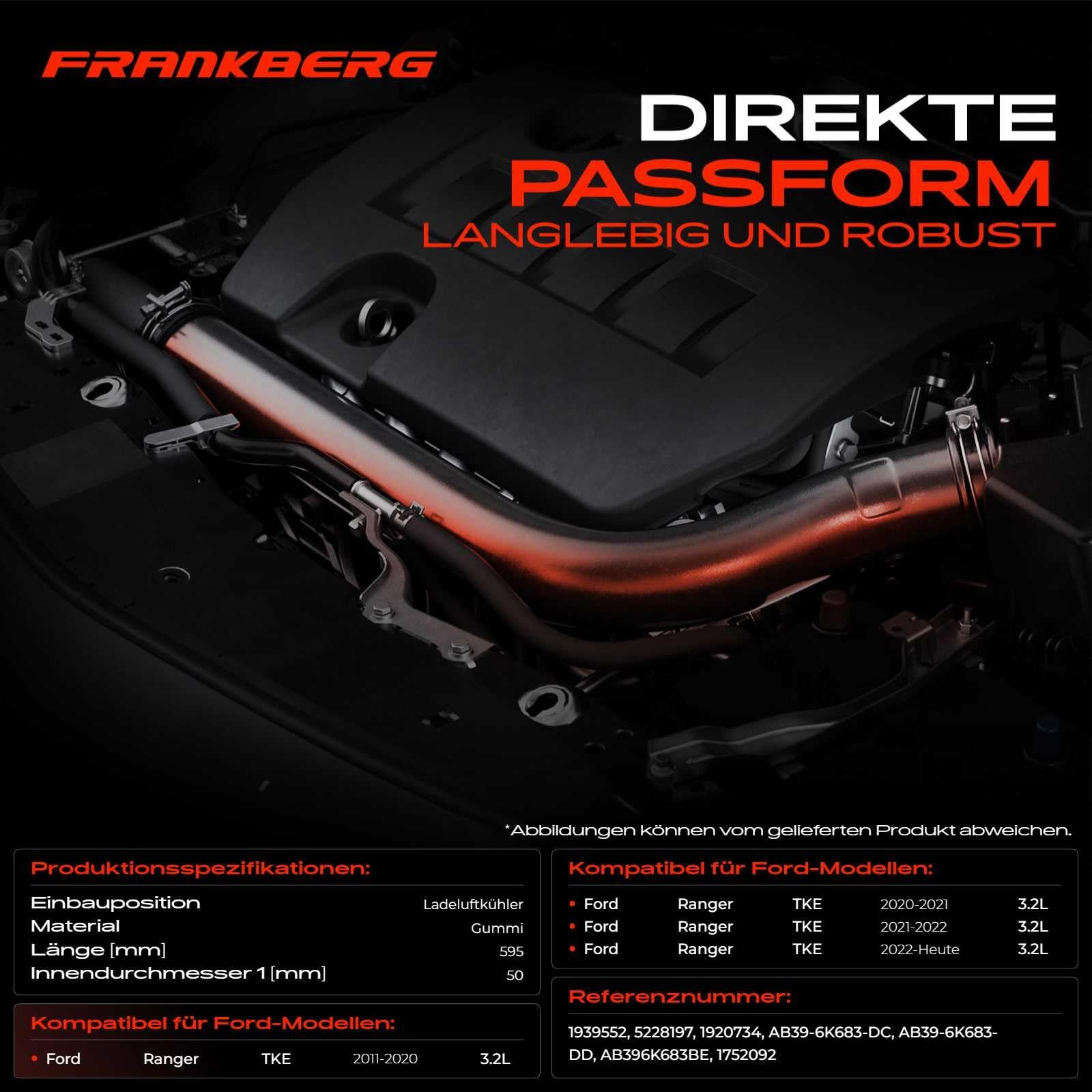 Ladeluftschlauch Turboschlauch für Ranger TKE 3.2 TDCi 4x4 Diesel 2011-2021
